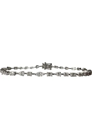 FC Creations Bracelet 18K Gold Diamond Multi Shaped Tennis Bracelet TW 4.10 Ct.  | White Gold