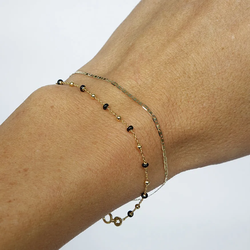 Flat Weave Delicate Chain Bracelet