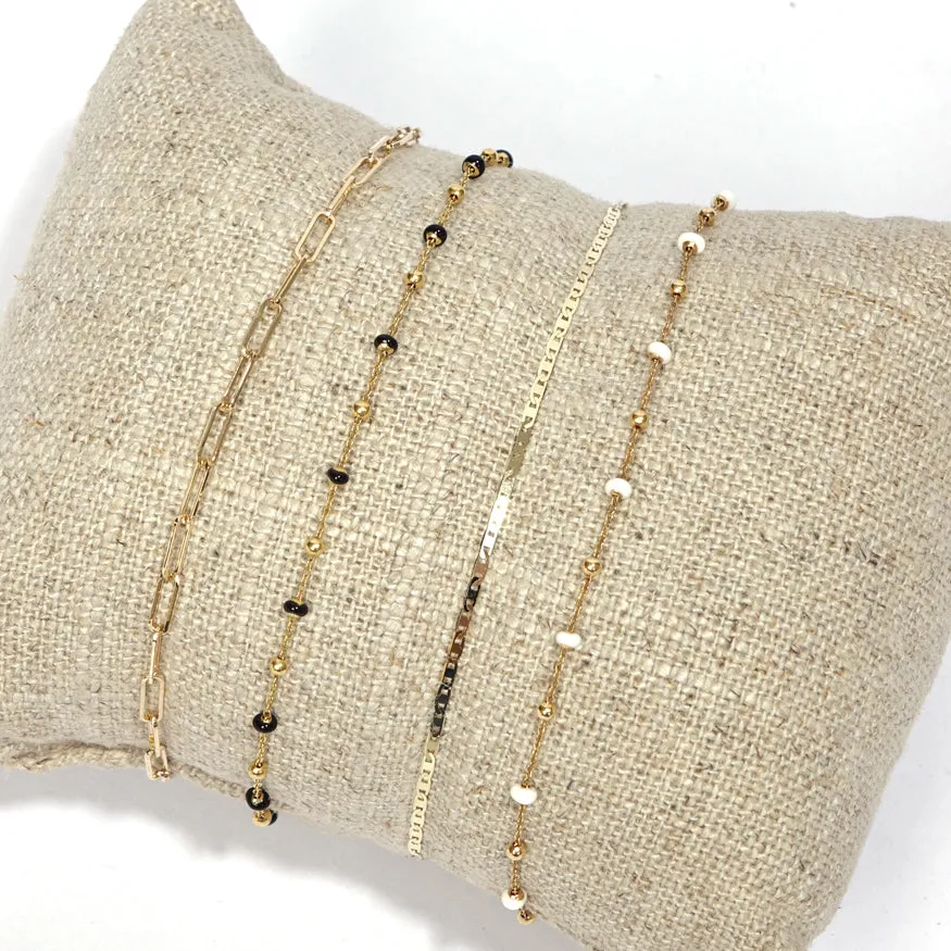 Flat Weave Delicate Chain Bracelet