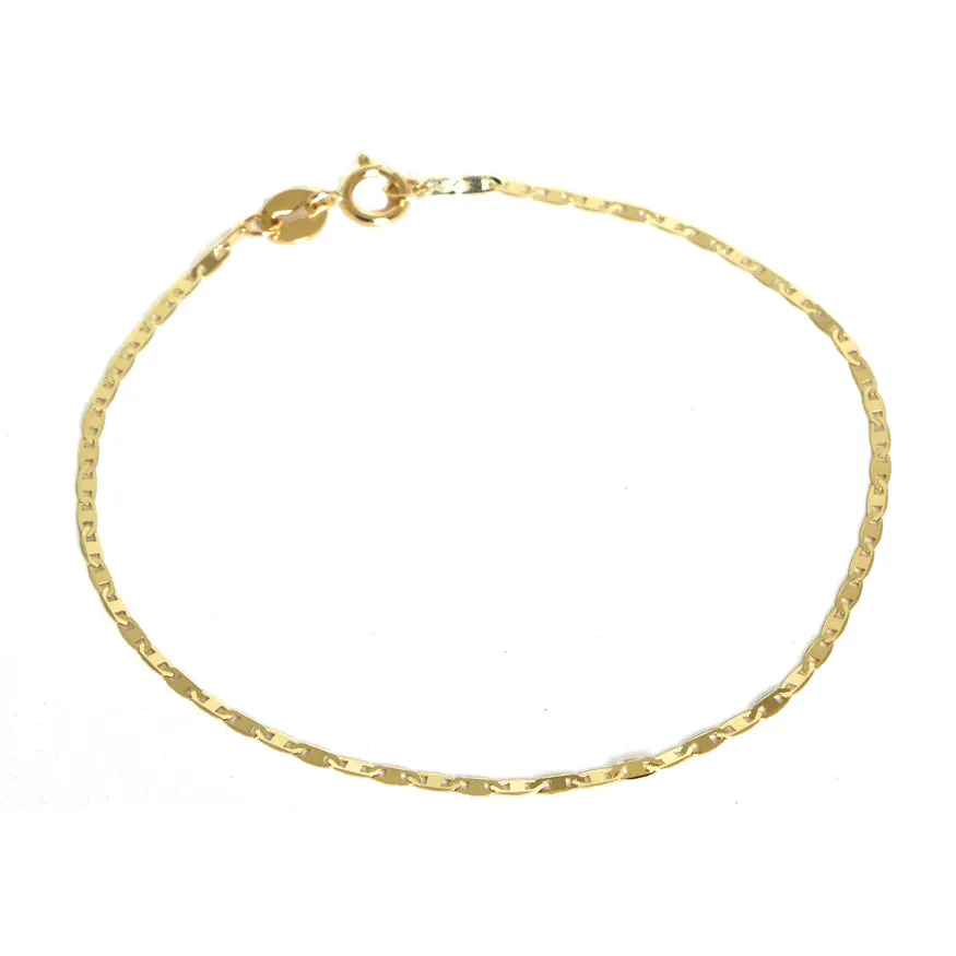 Flat Weave Delicate Chain Bracelet