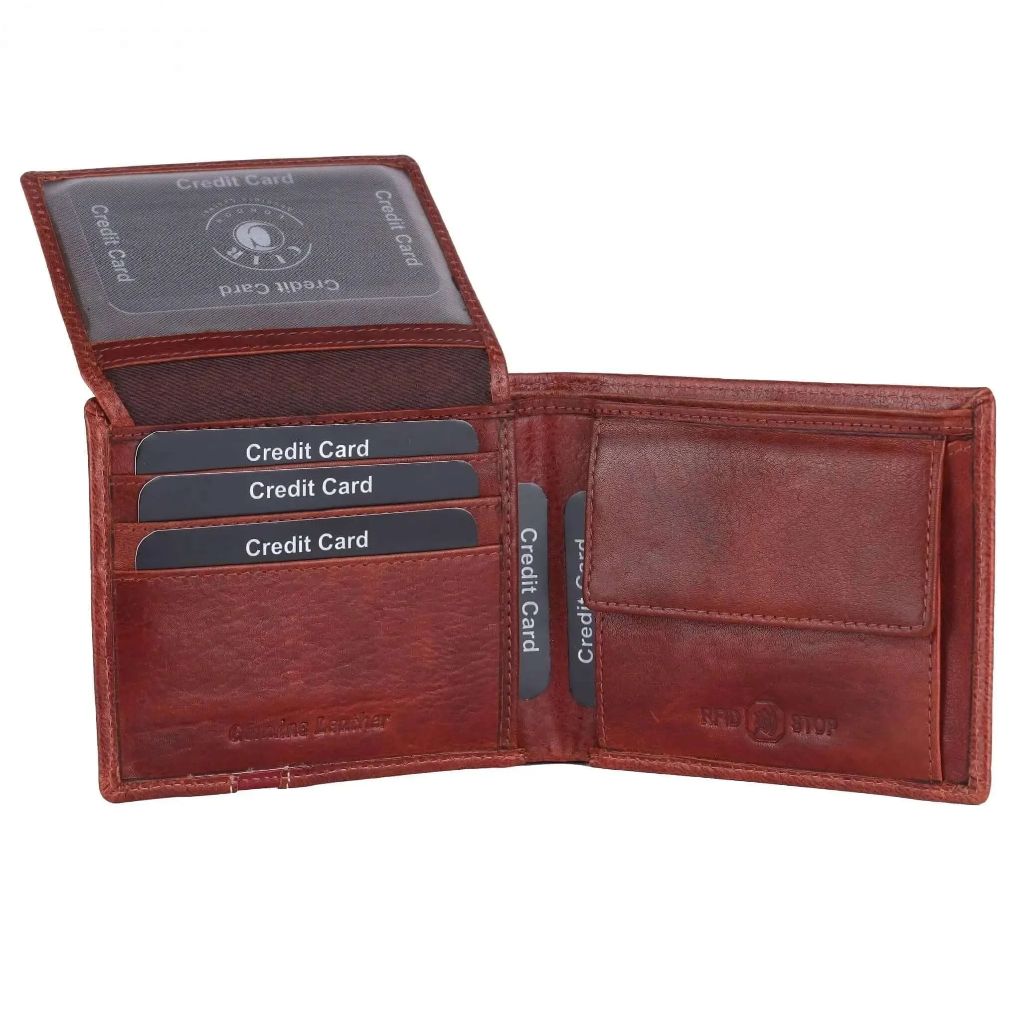 Genuine Deep Brown Wallet for Men | Buff and Cow Leather | 6 Pockets