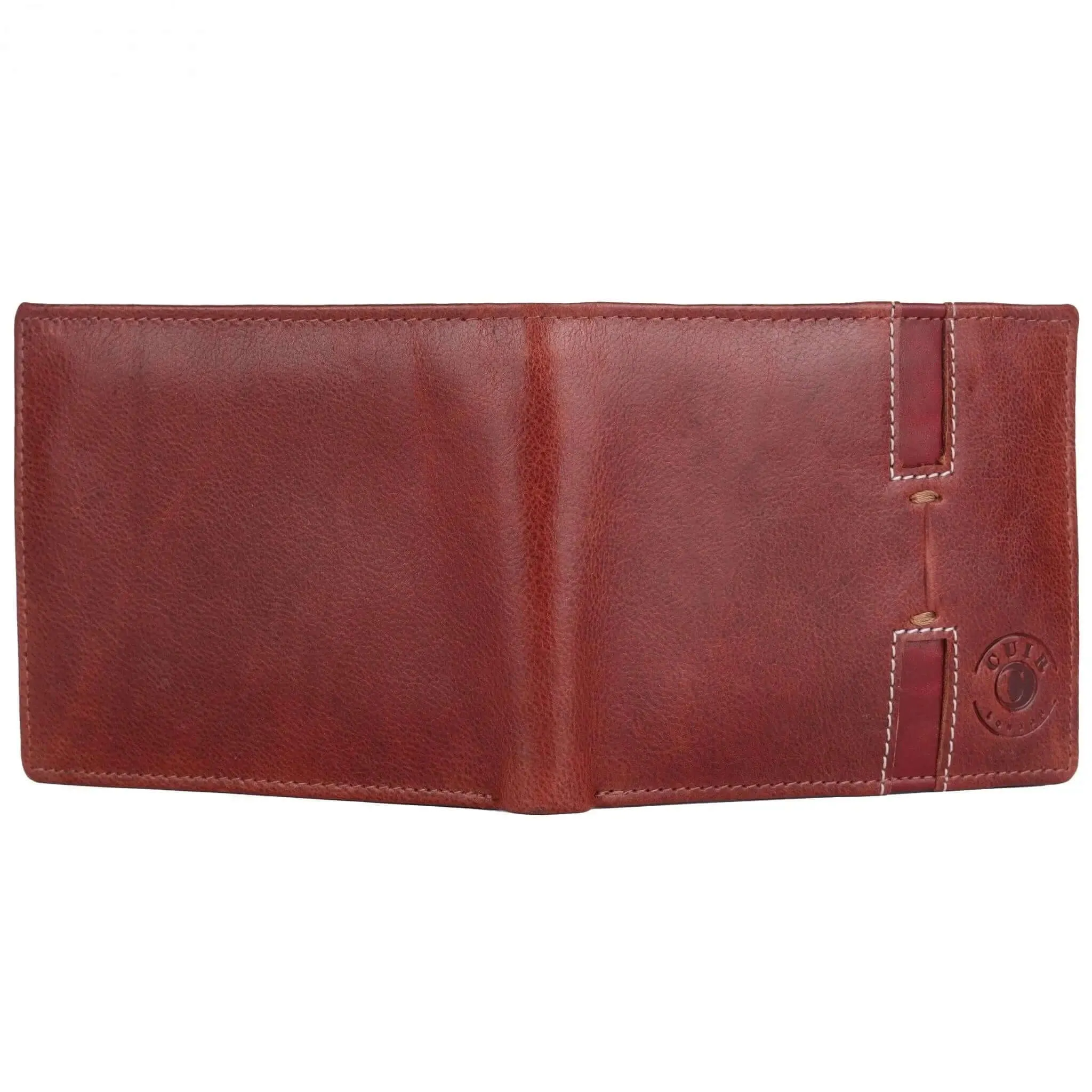 Genuine Deep Brown Wallet for Men | Buff and Cow Leather | 6 Pockets