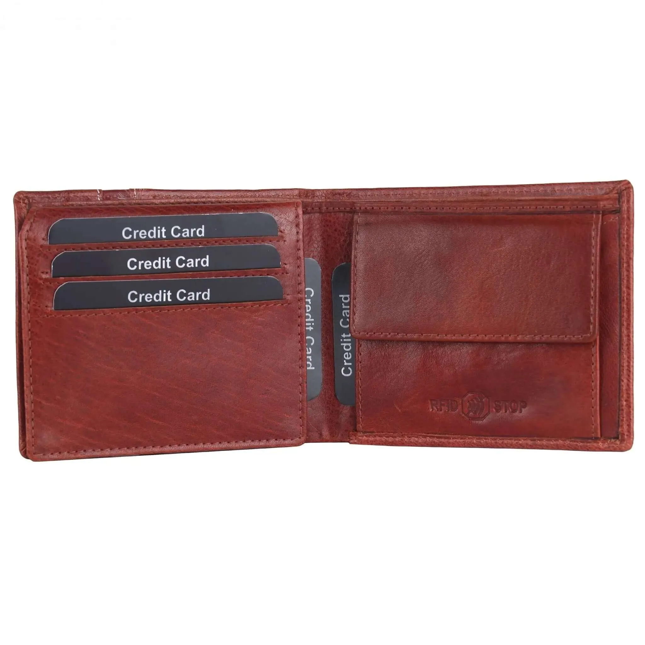 Genuine Deep Brown Wallet for Men | Buff and Cow Leather | 6 Pockets