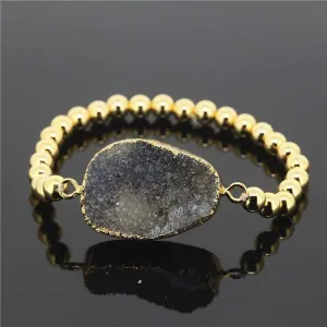 Gold Plated Beads Moon Druzy