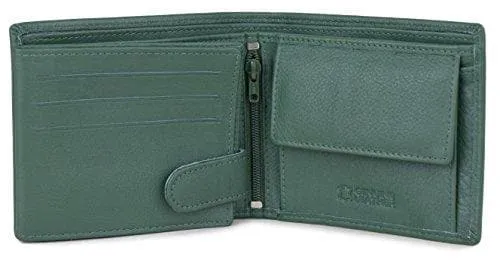 Green Leather Wallet Purse