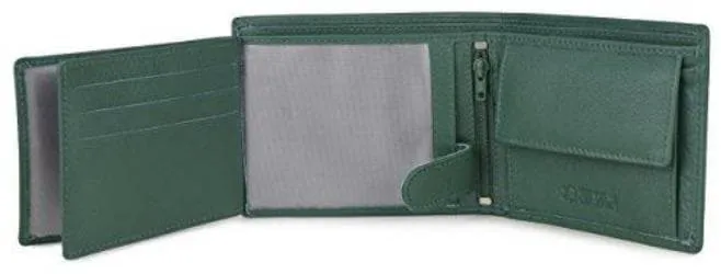 Green Leather Wallet Purse