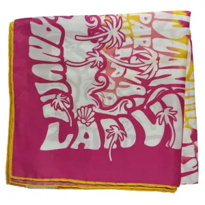 Lanvin Scarf Pink Logo Beach Design - Twill Silk Square Foulard SALE