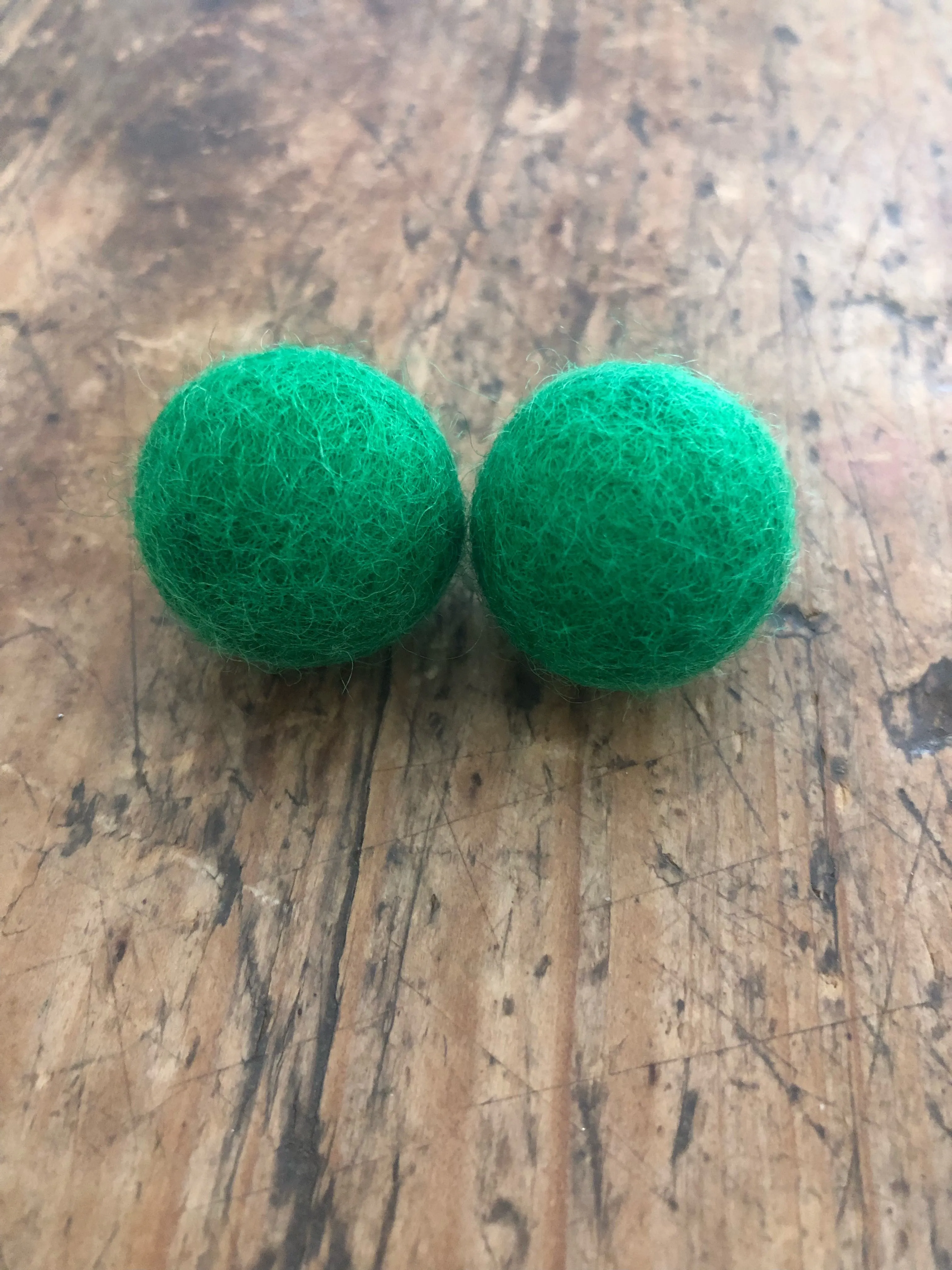 Large felt ball earrings