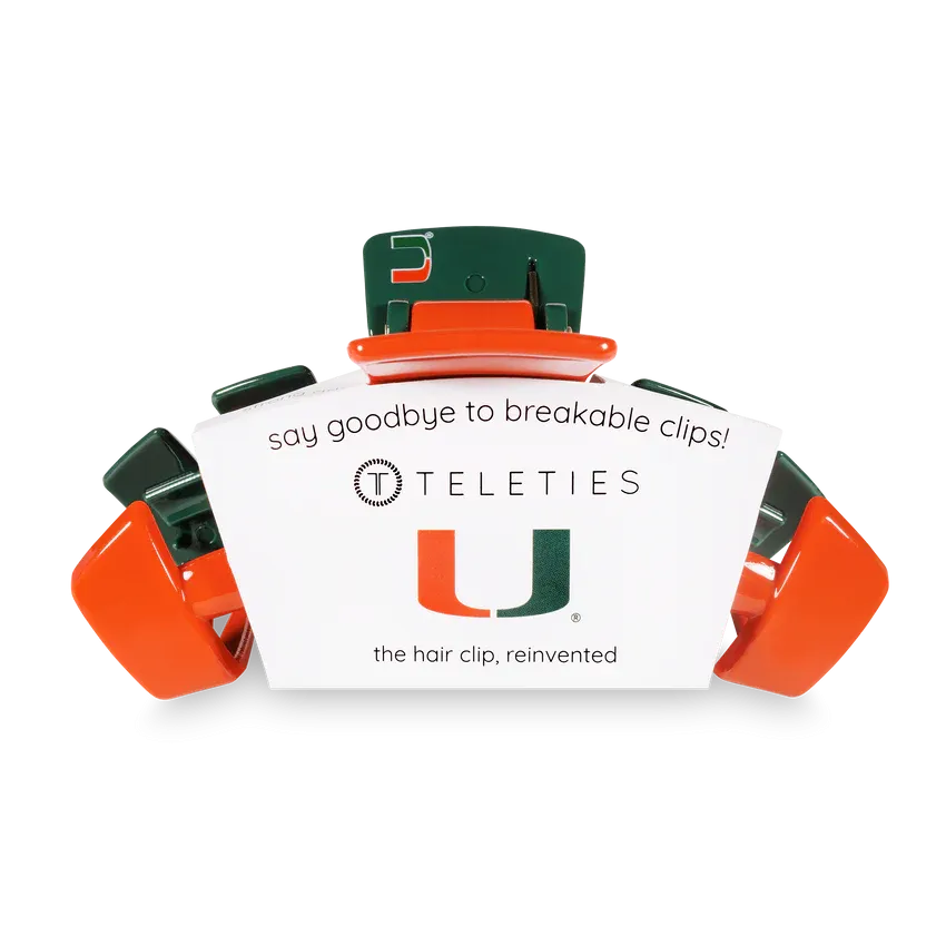 Large Teleties Claw Clip - University of Miami