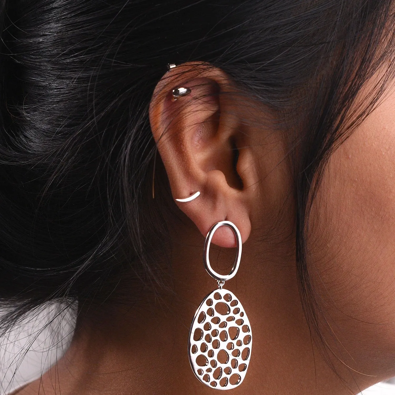 Lattice Double Link Earrings