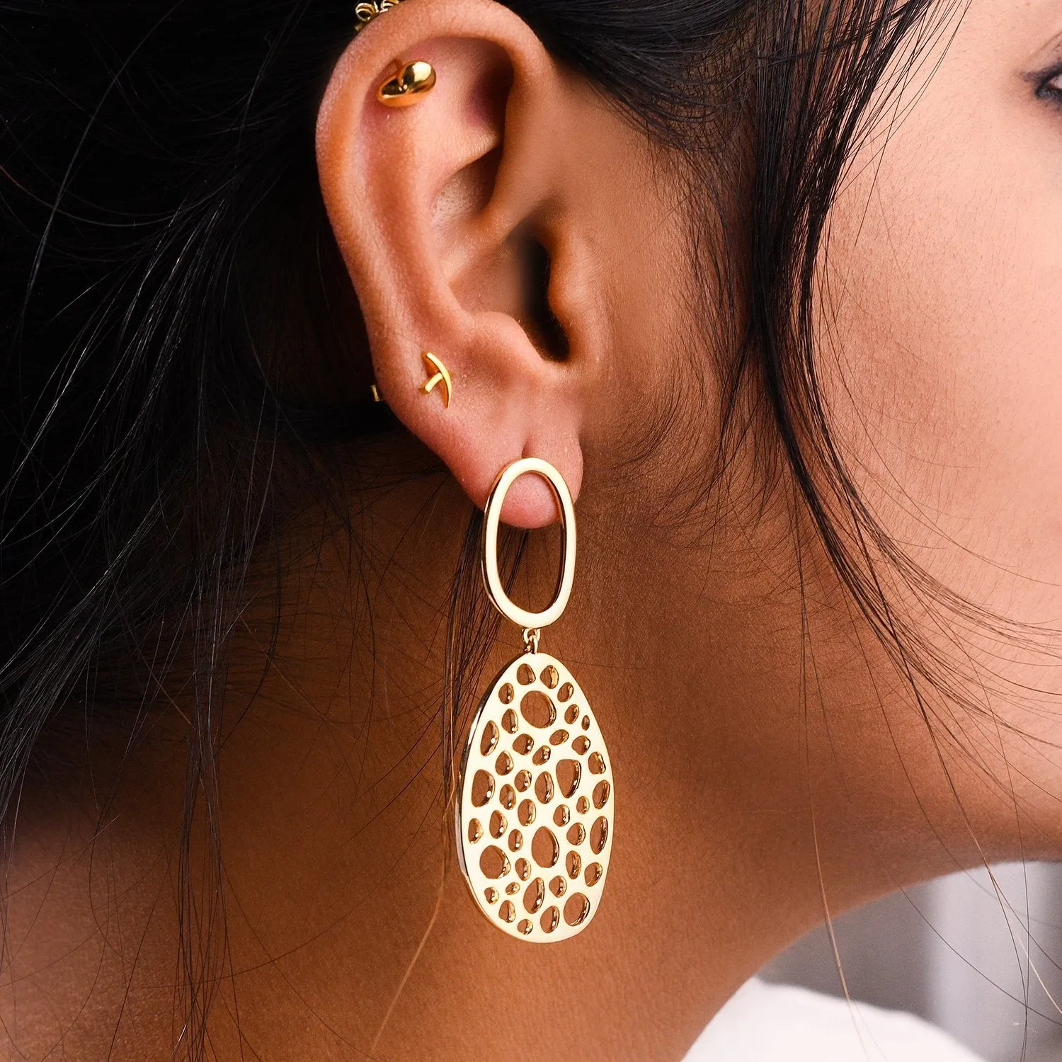 Lattice Double Link Earrings