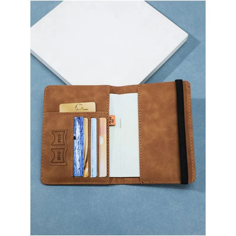 Leather Travel Document Organizer Protector Dc-263A Brown