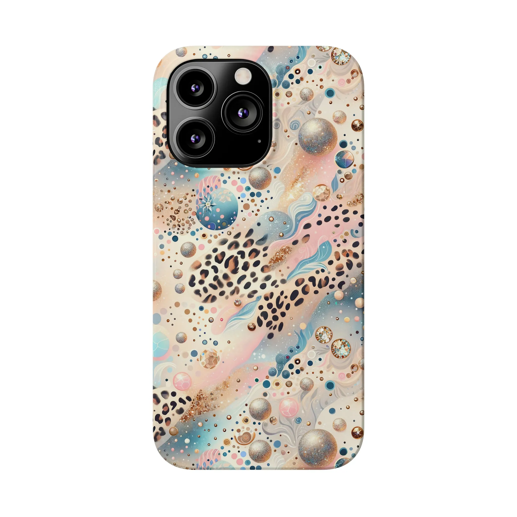 Leopard Print and Pastel Dots Design Phone Case Slim