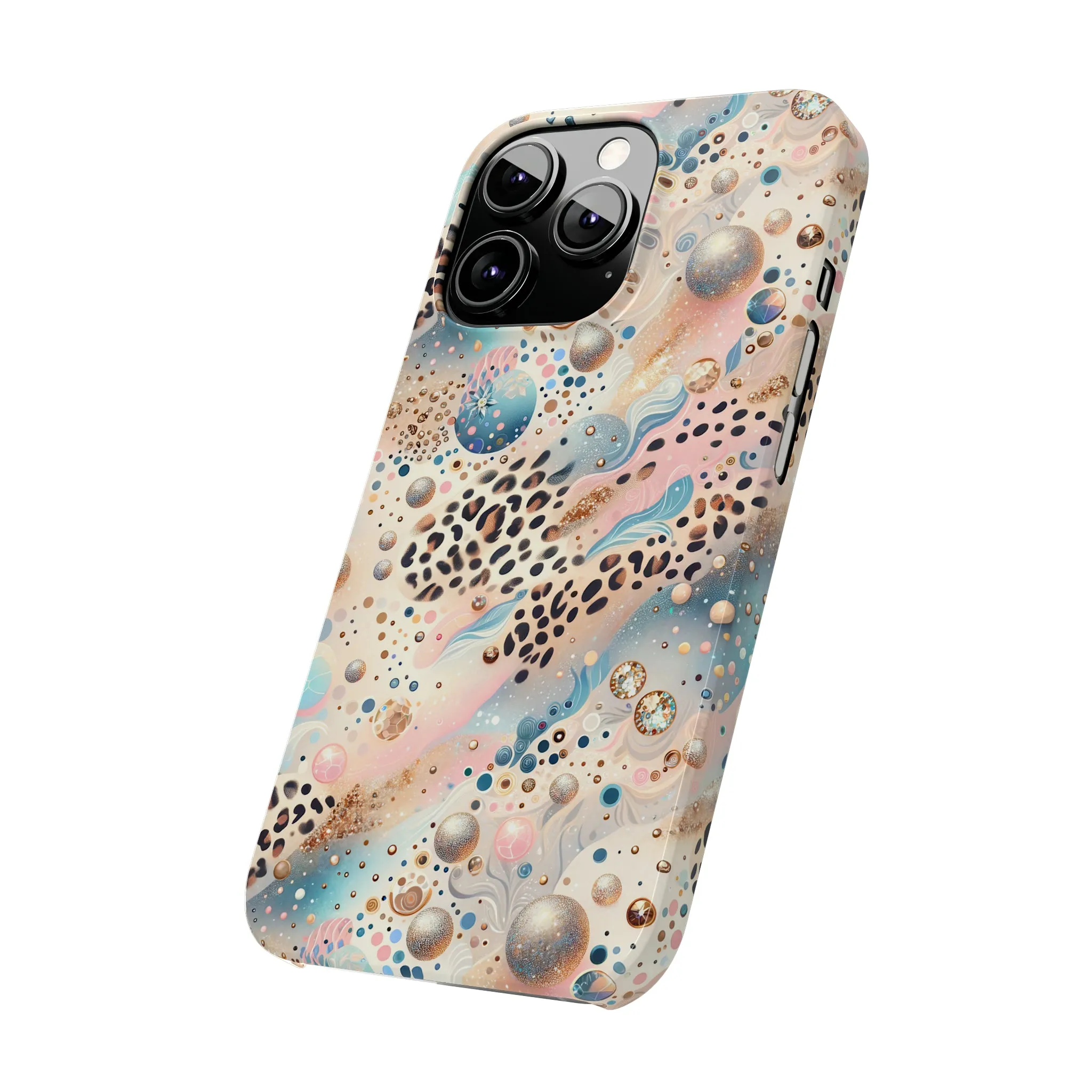 Leopard Print and Pastel Dots Design Phone Case Slim