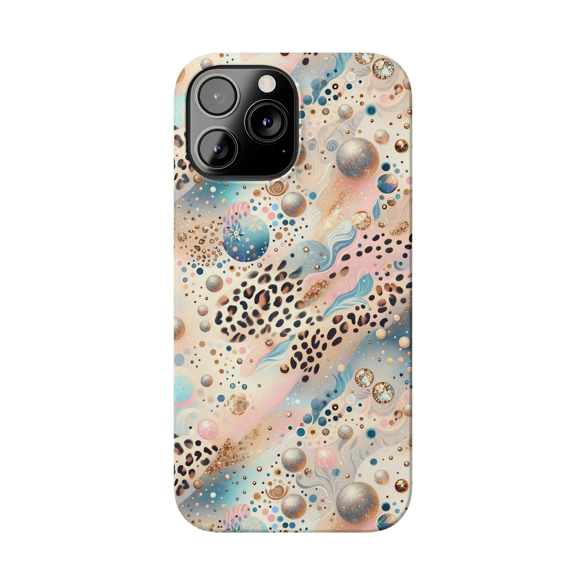 Leopard Print and Pastel Dots Design Phone Case Slim