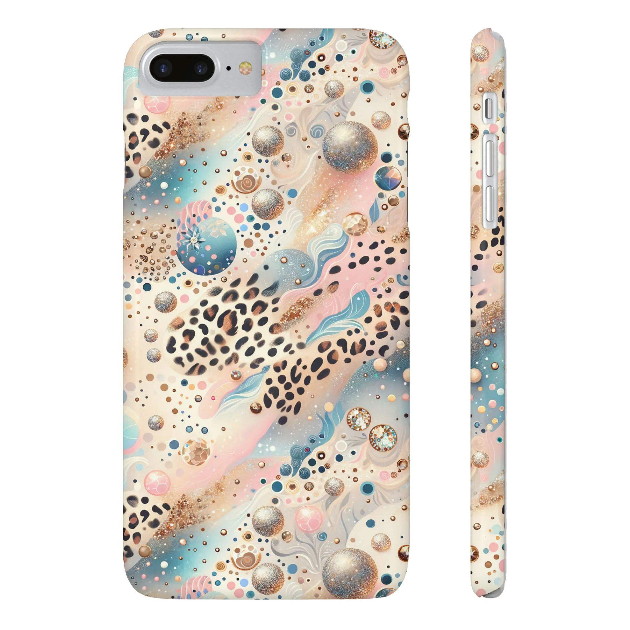 Leopard Print and Pastel Dots Design Phone Case Slim