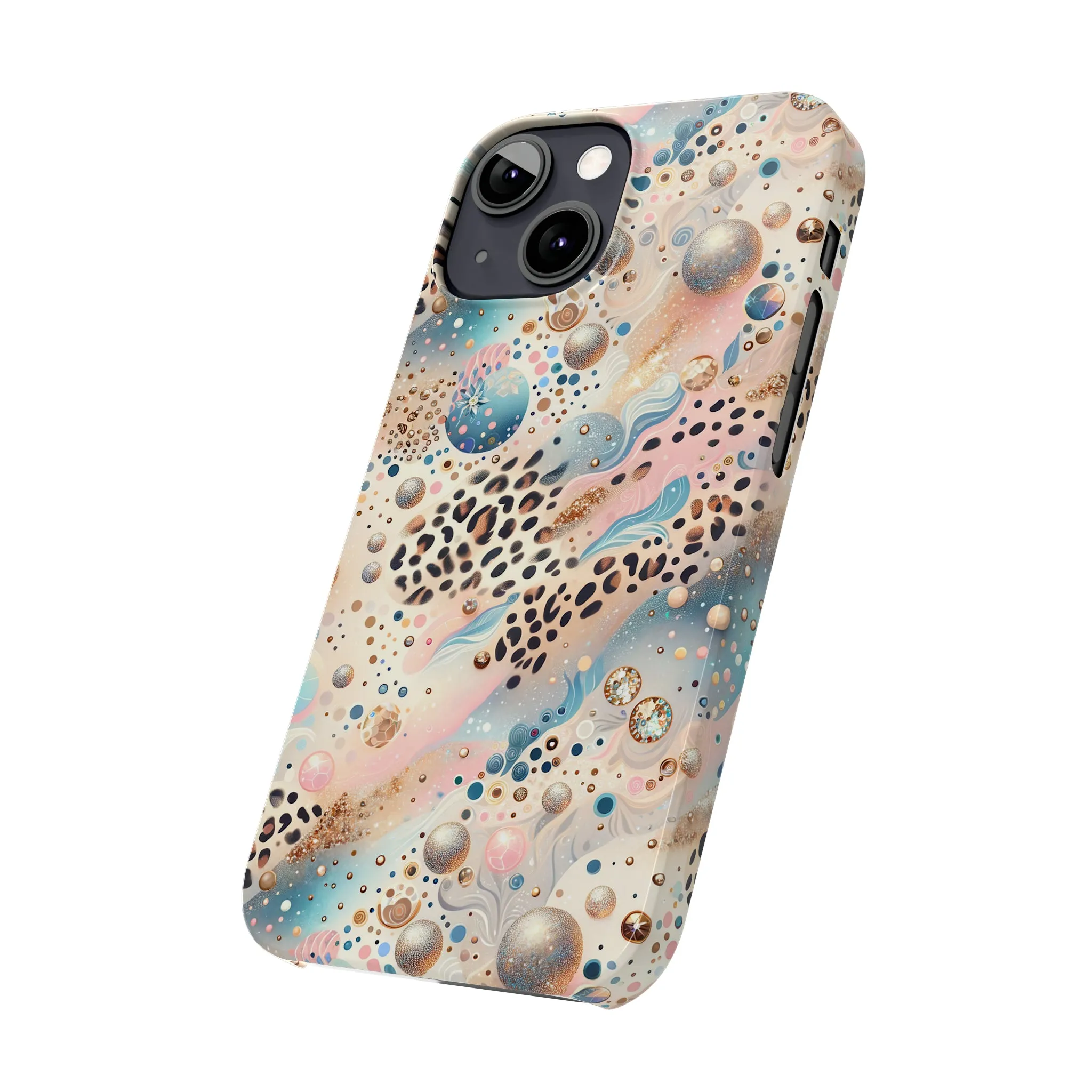 Leopard Print and Pastel Dots Design Phone Case Slim