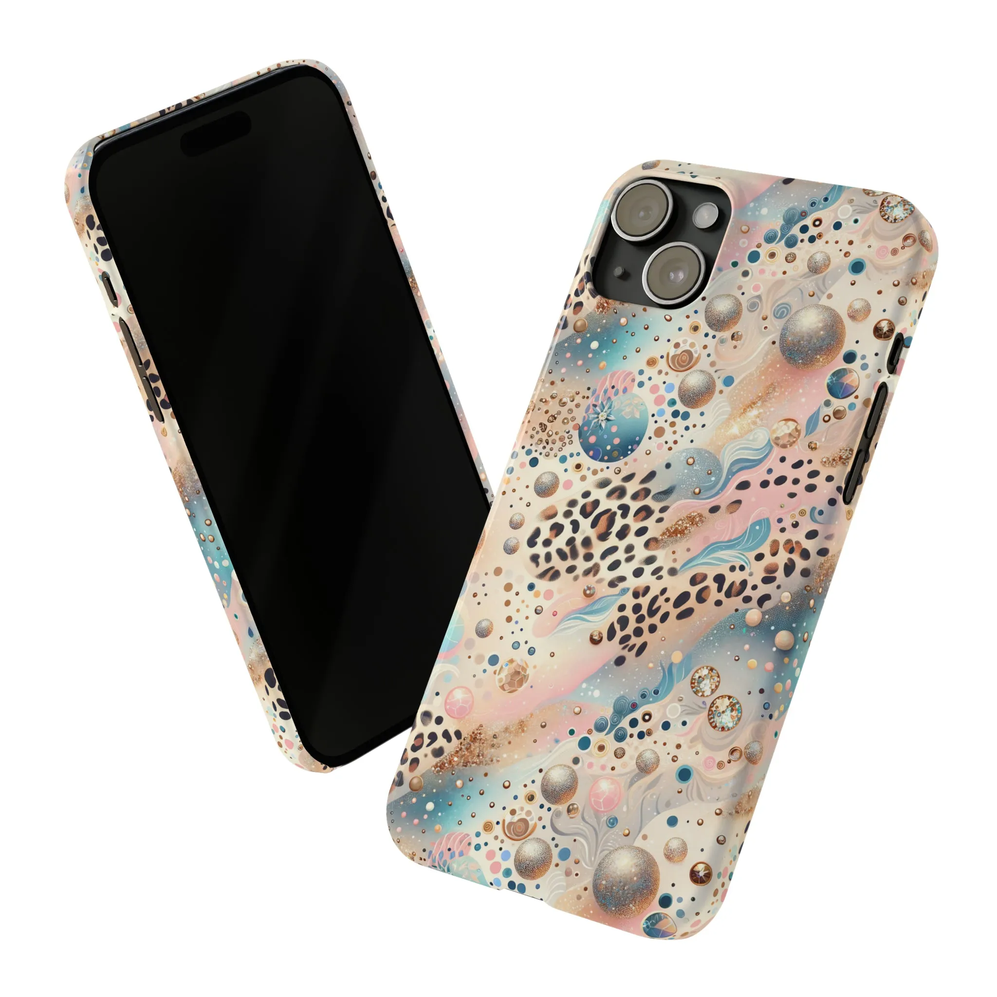 Leopard Print and Pastel Dots Design Phone Case Slim