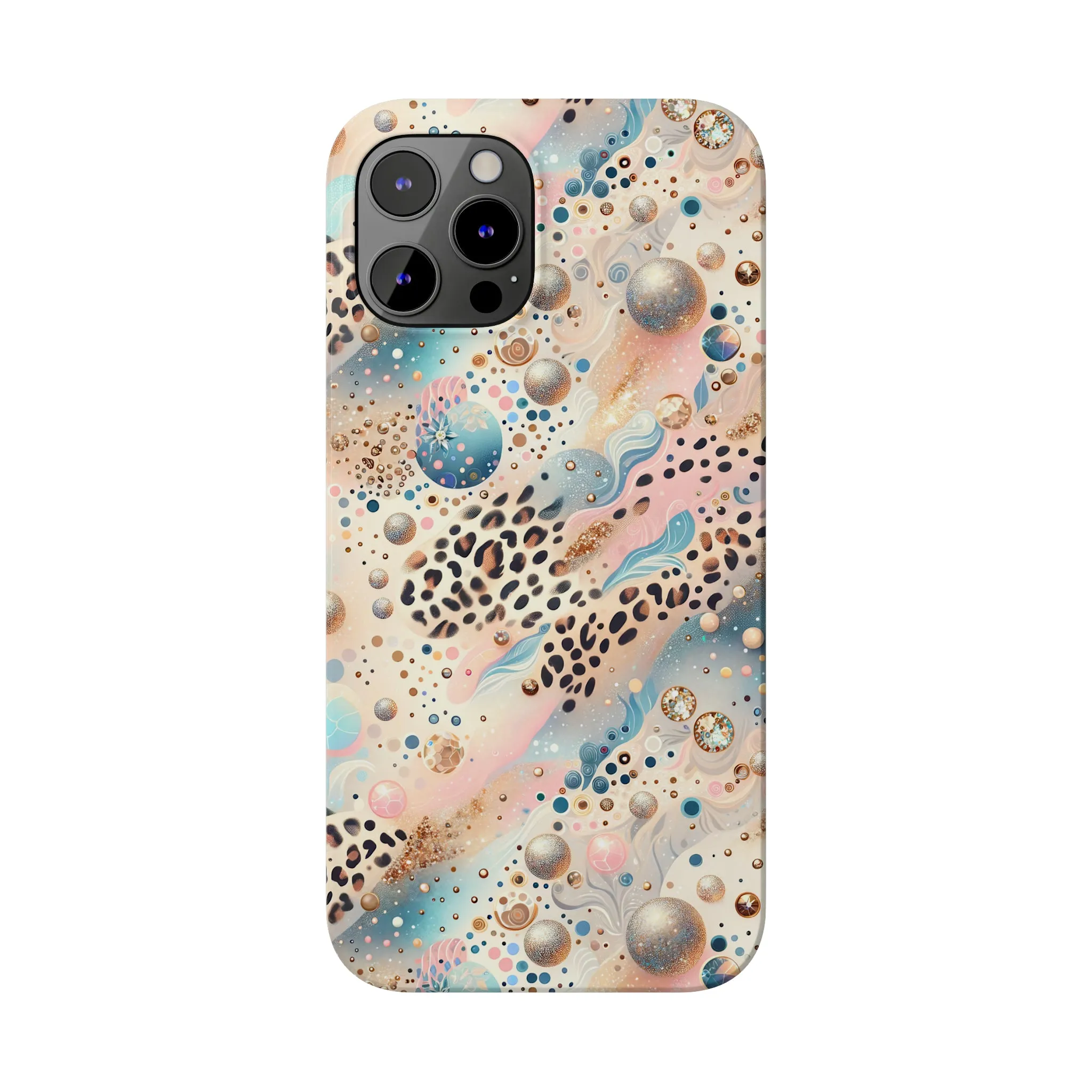 Leopard Print and Pastel Dots Design Phone Case Slim