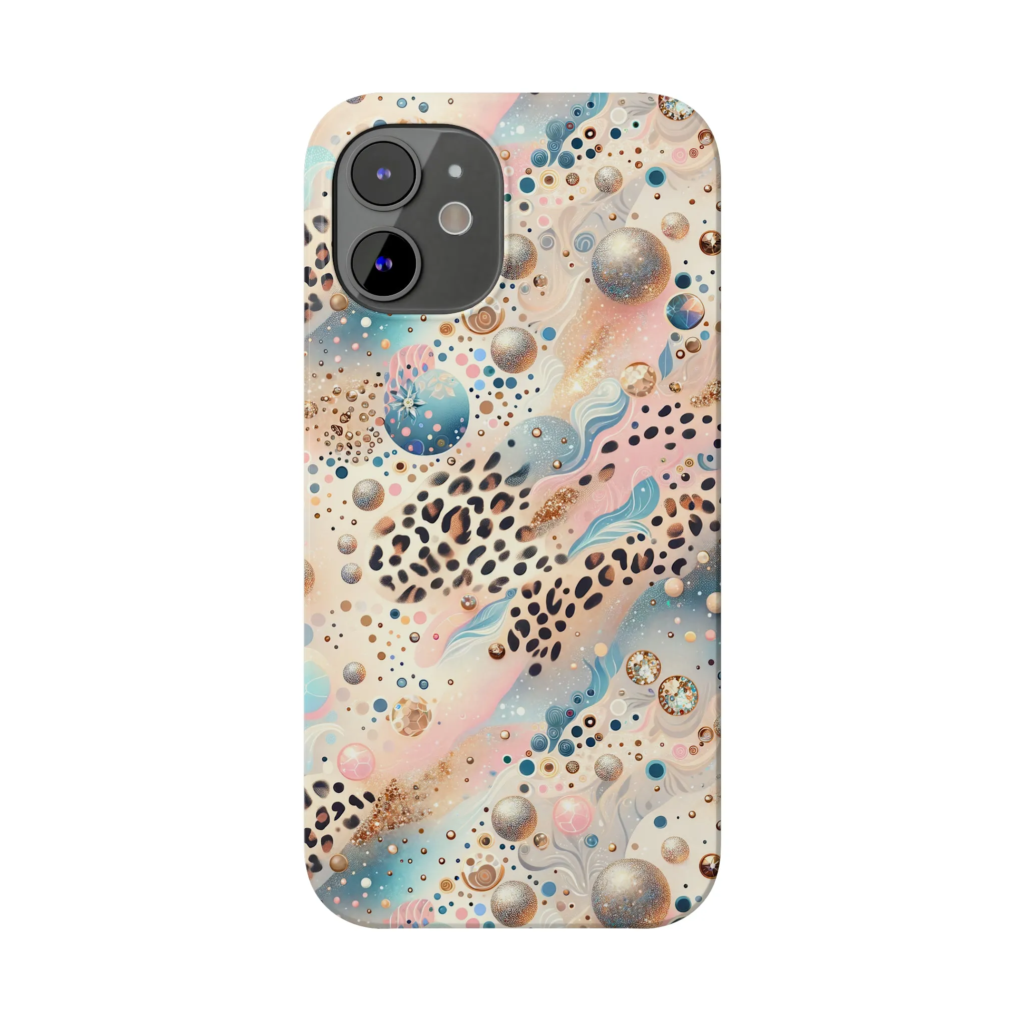 Leopard Print and Pastel Dots Design Phone Case Slim