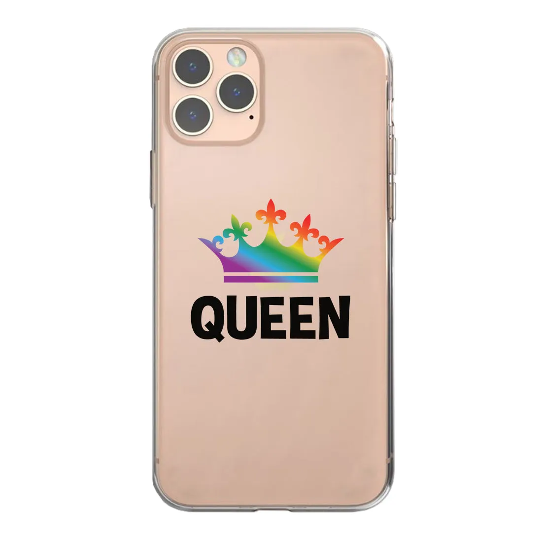 LGBT Queen Queen Rainbow Crown Clear Matching Phone Cases