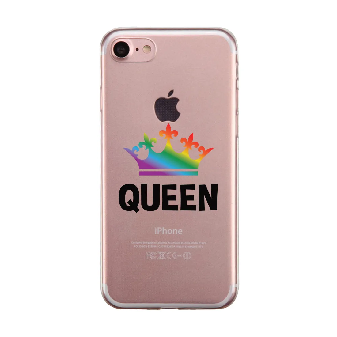 LGBT Queen Queen Rainbow Crown Clear Matching Phone Cases