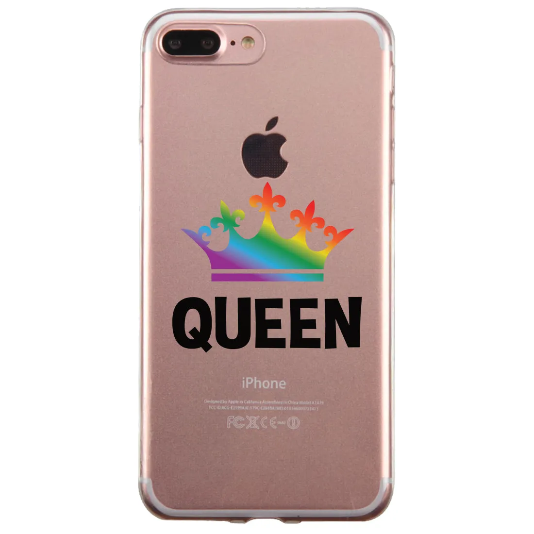 LGBT Queen Queen Rainbow Crown Clear Matching Phone Cases