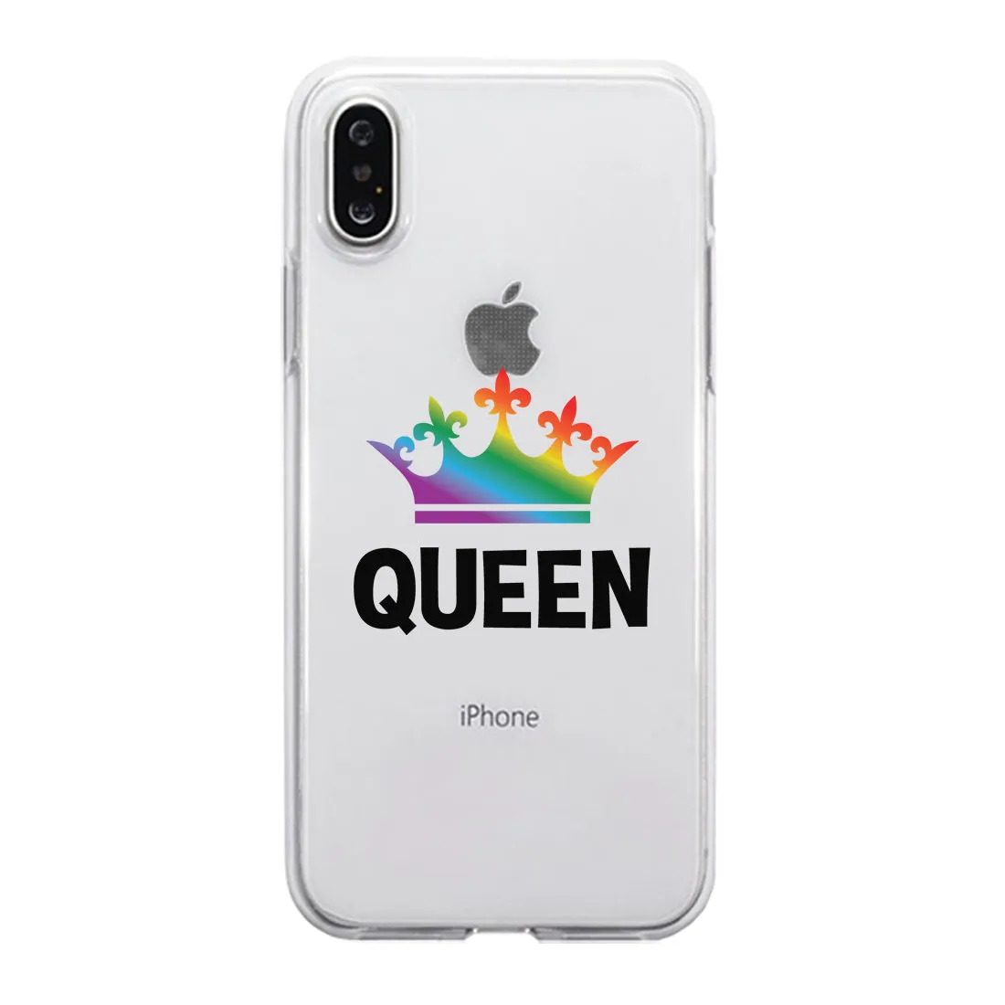 LGBT Queen Queen Rainbow Crown Clear Matching Phone Cases