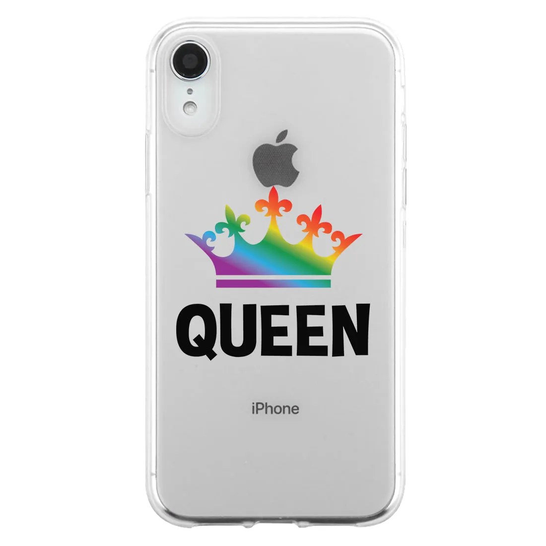 LGBT Queen Queen Rainbow Crown Clear Matching Phone Cases