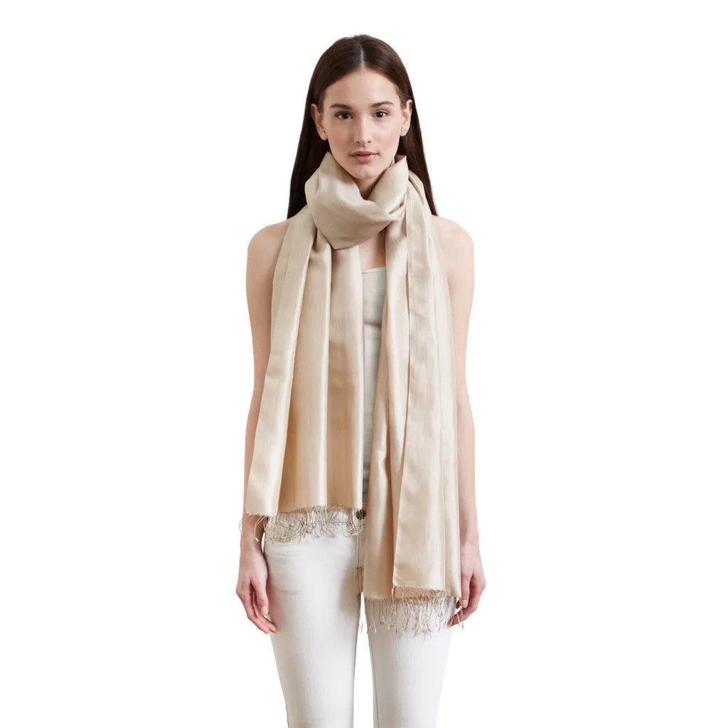 Light Beige Silk Scarf - Afghanistan