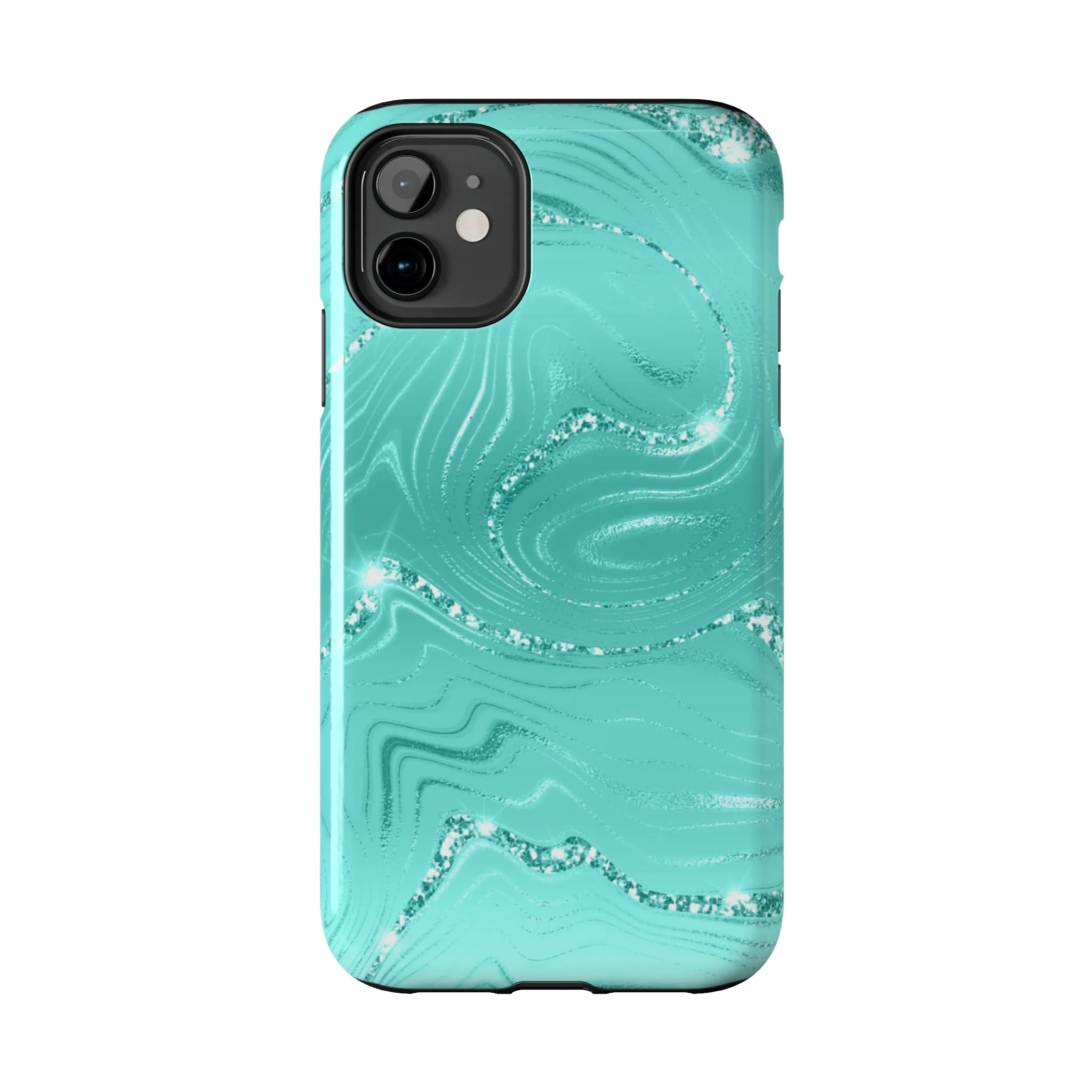 Marbled Turquoise Design Tough Phone Case compatible with a large variety of phone models, Gift, Phone Case