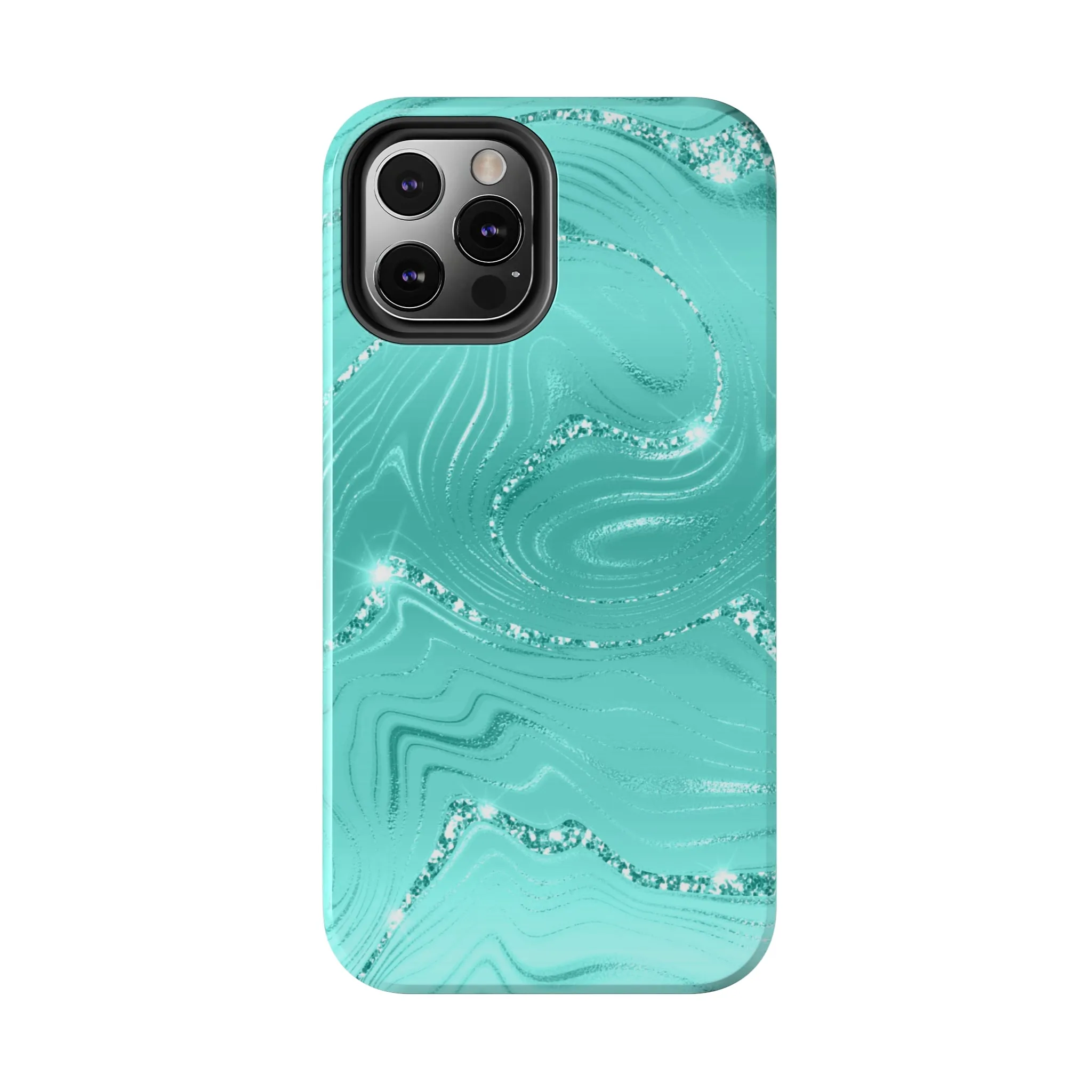 Marbled Turquoise Design Tough Phone Case compatible with a large variety of phone models, Gift, Phone Case