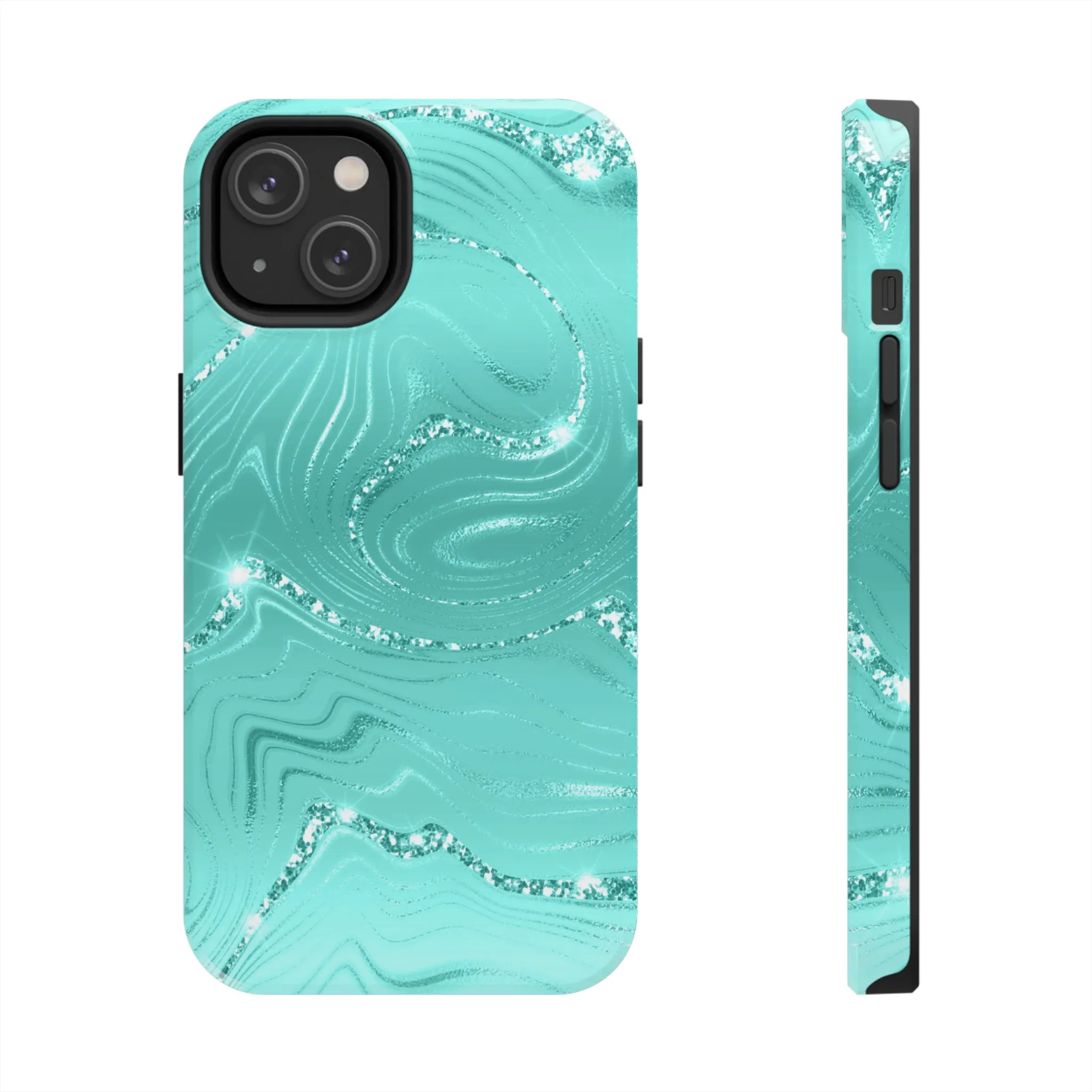 Marbled Turquoise Design Tough Phone Case compatible with a large variety of phone models, Gift, Phone Case