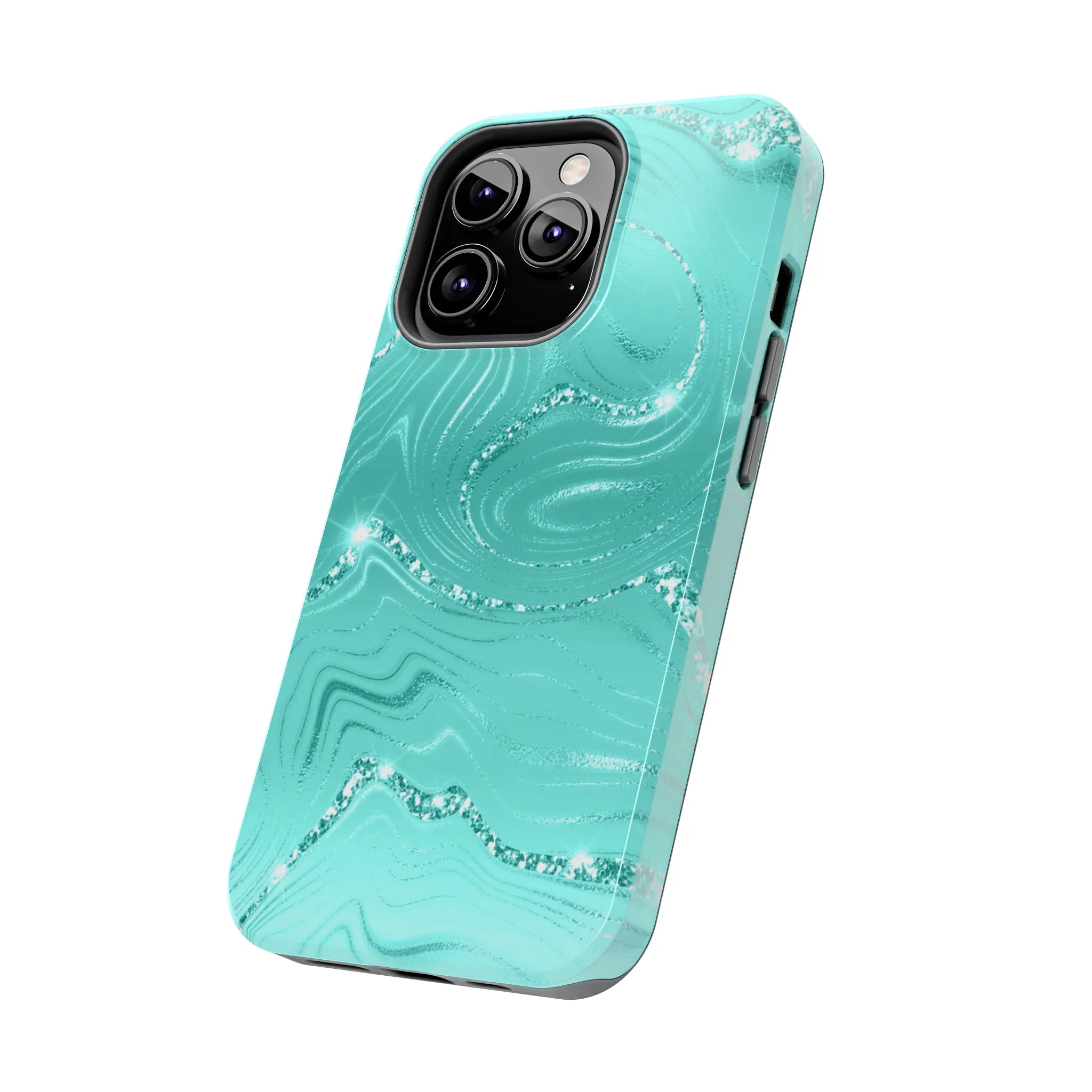 Marbled Turquoise Design Tough Phone Case compatible with a large variety of phone models, Gift, Phone Case