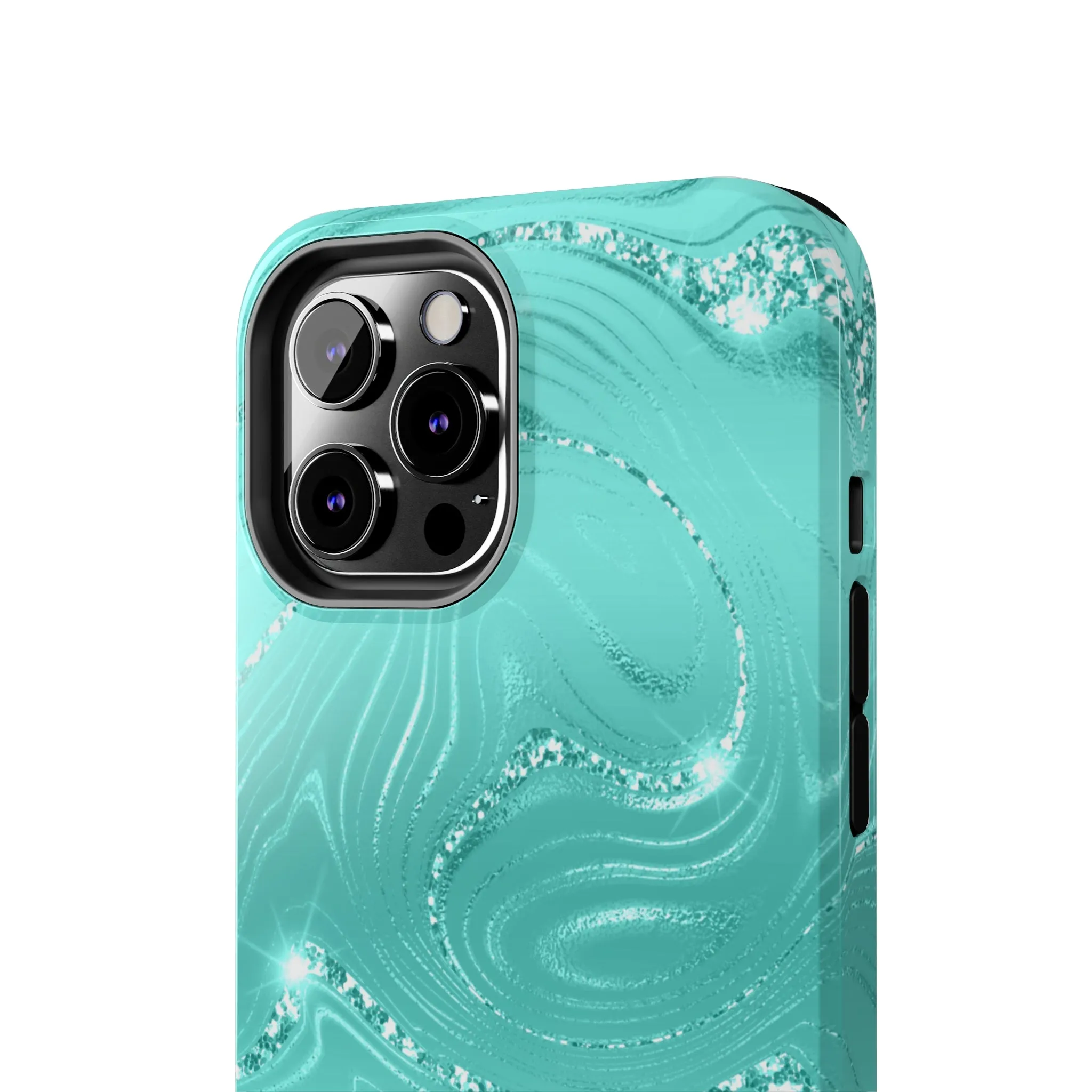 Marbled Turquoise Design Tough Phone Case compatible with a large variety of phone models, Gift, Phone Case