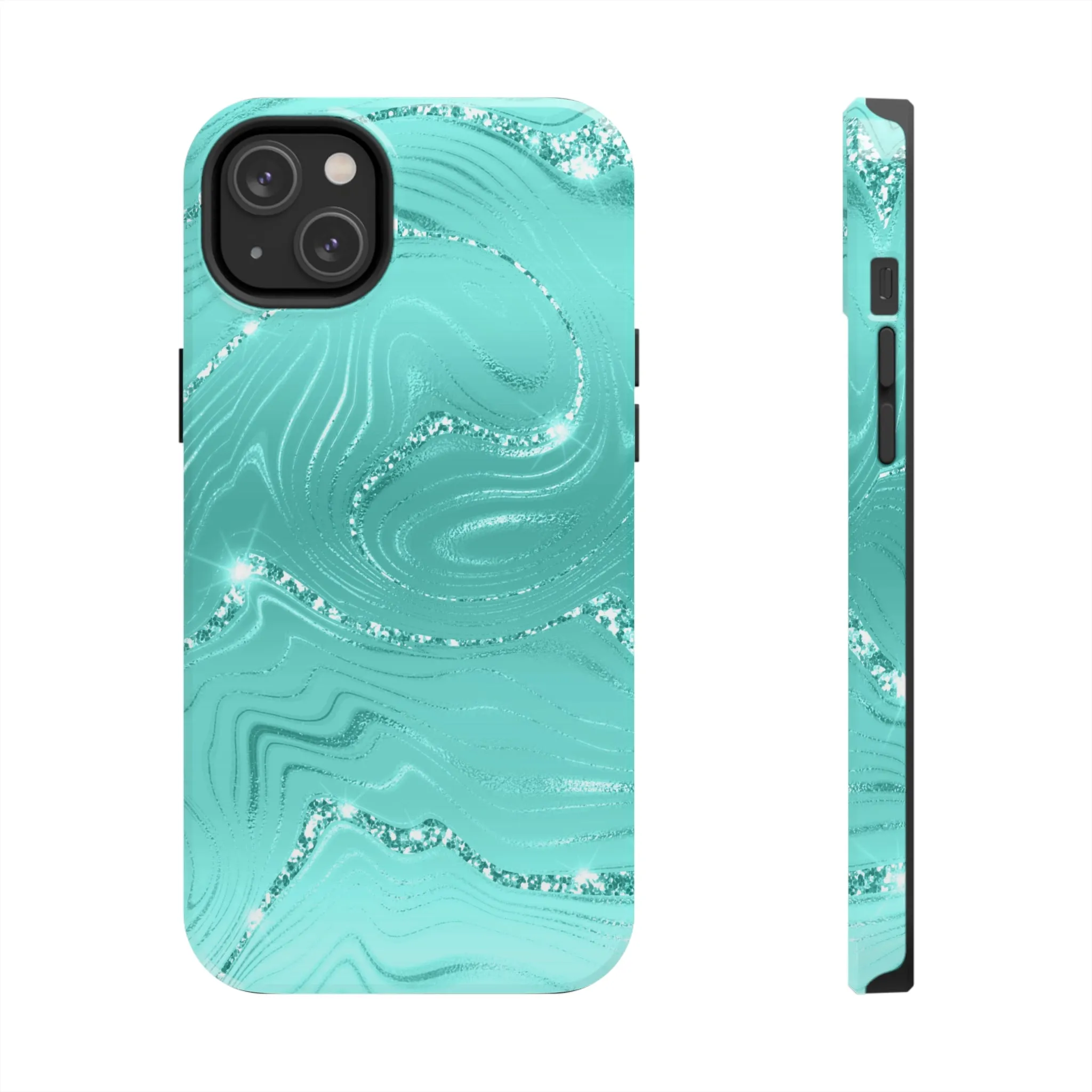 Marbled Turquoise Design Tough Phone Case compatible with a large variety of phone models, Gift, Phone Case