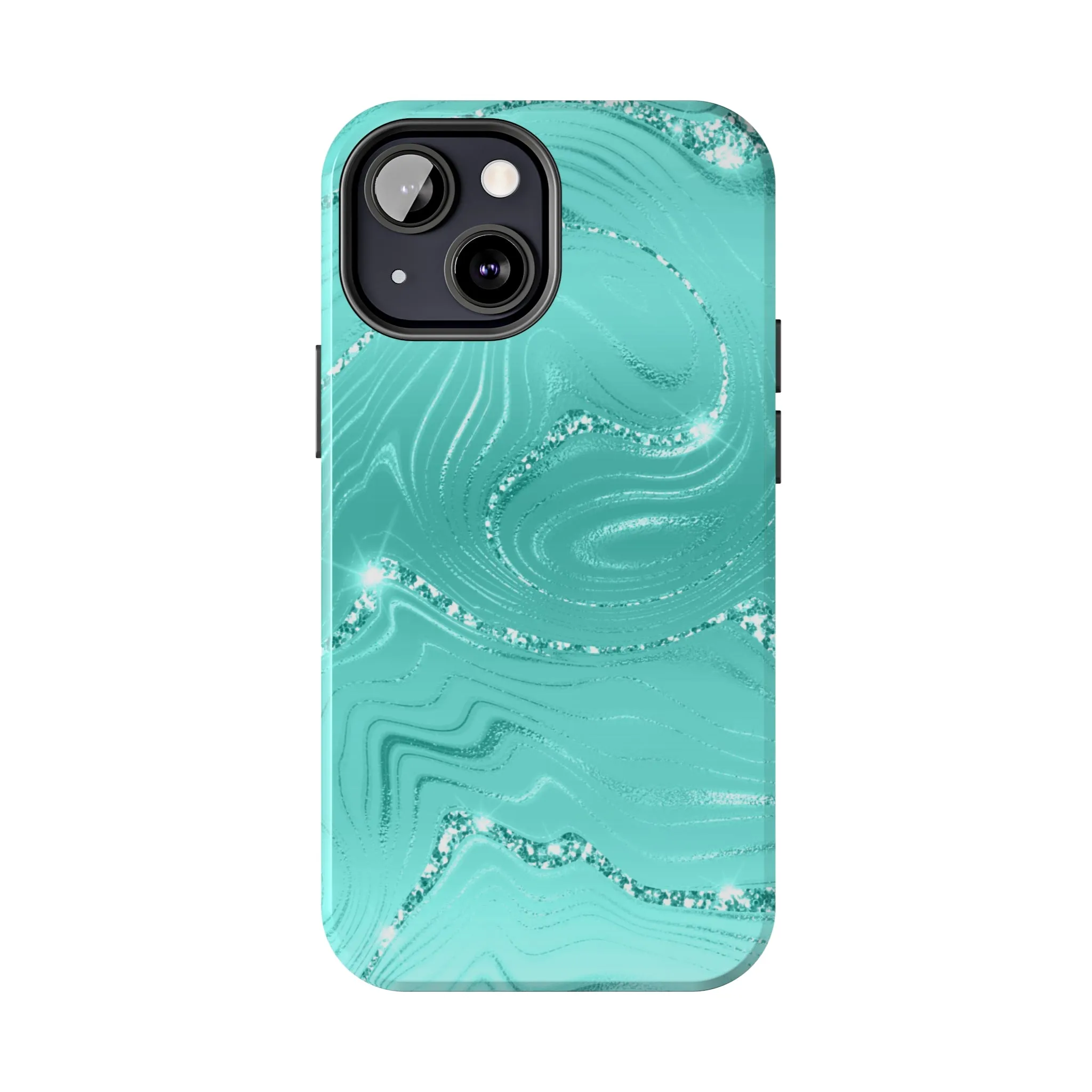 Marbled Turquoise Design Tough Phone Case compatible with a large variety of phone models, Gift, Phone Case