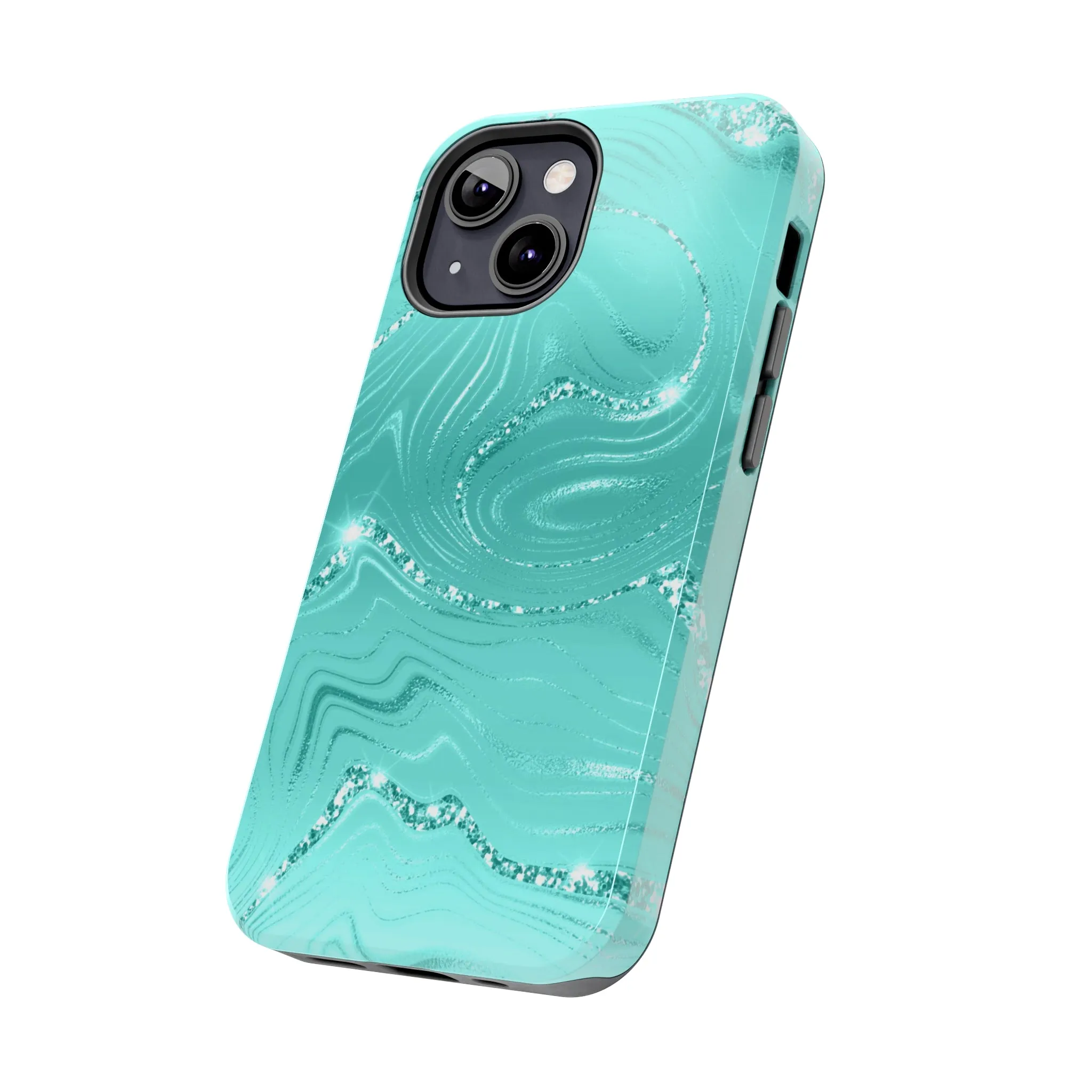 Marbled Turquoise Design Tough Phone Case compatible with a large variety of phone models, Gift, Phone Case