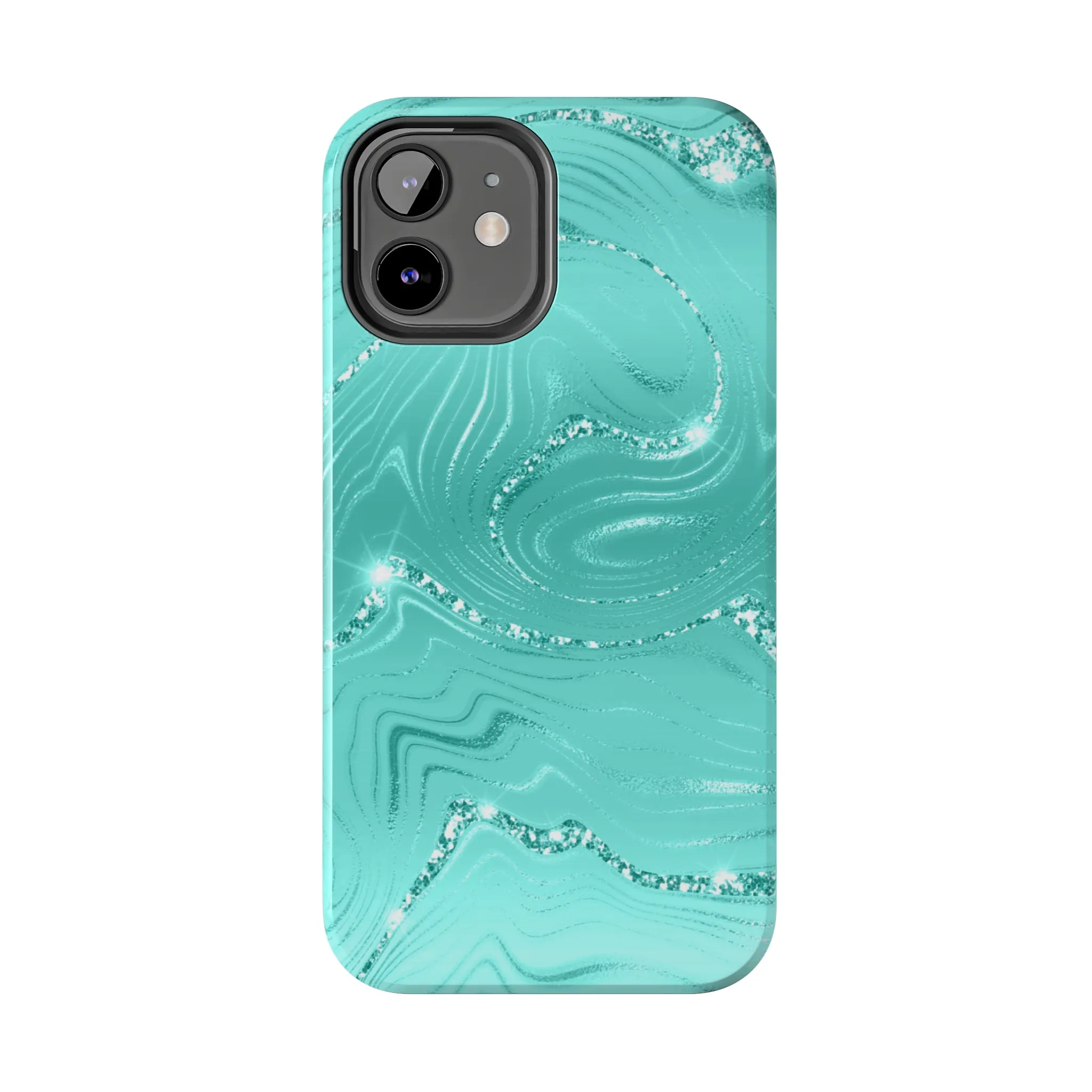 Marbled Turquoise Design Tough Phone Case compatible with a large variety of phone models, Gift, Phone Case