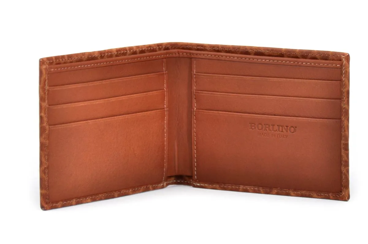 Men's Leather Bi-Fold Wallet - Buffalo & Calf Leathers - Terra Tan