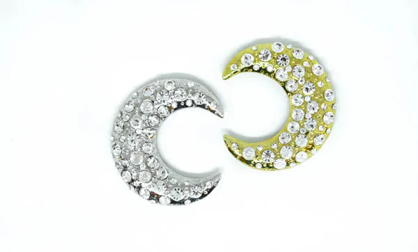 Moon Crystal Rhinestone Brooch 2" - 1 Piece