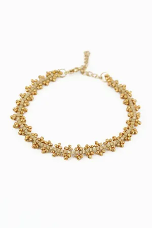 My Doris Gold Beaded Flower Bracelet