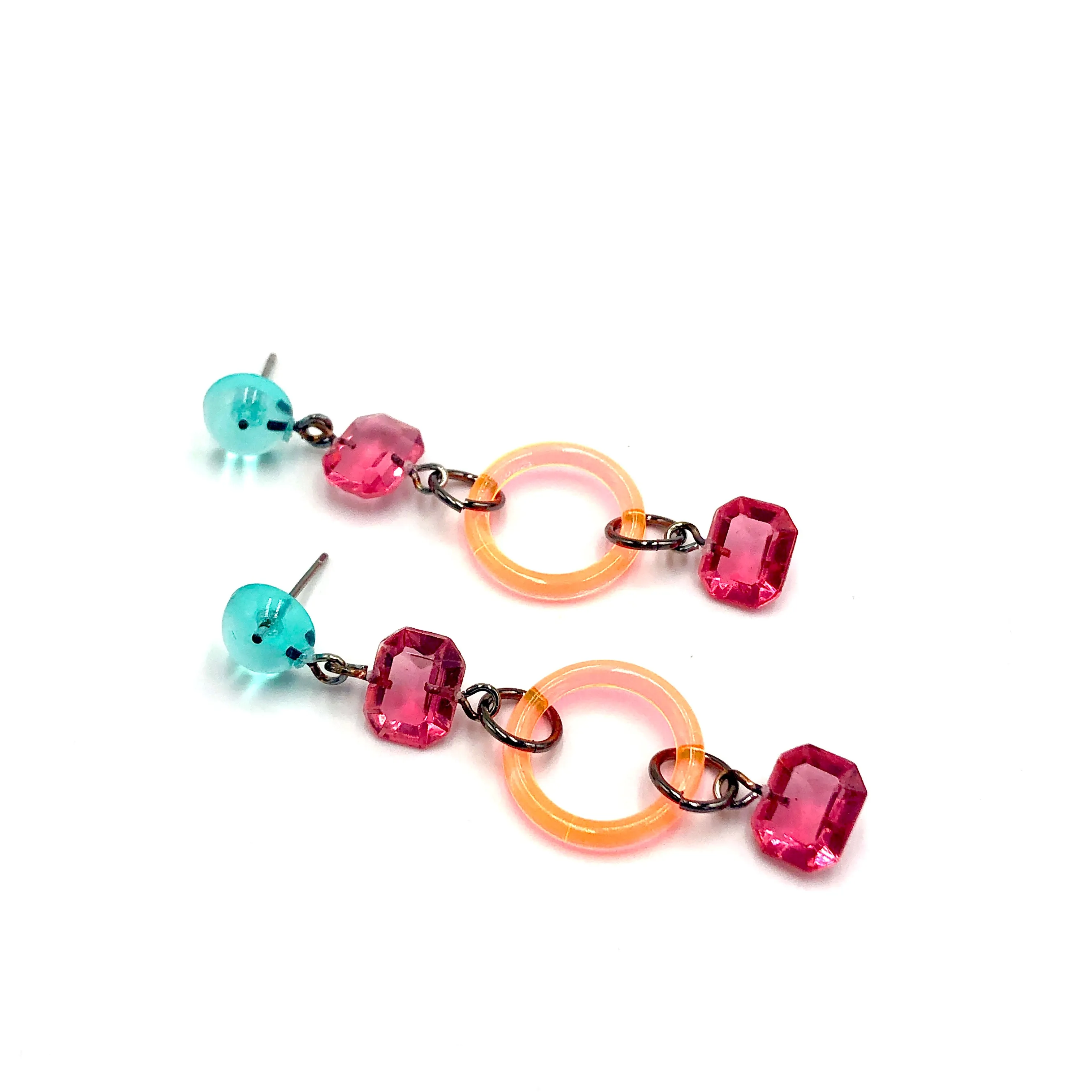 Neon & Gem Statement Earrings