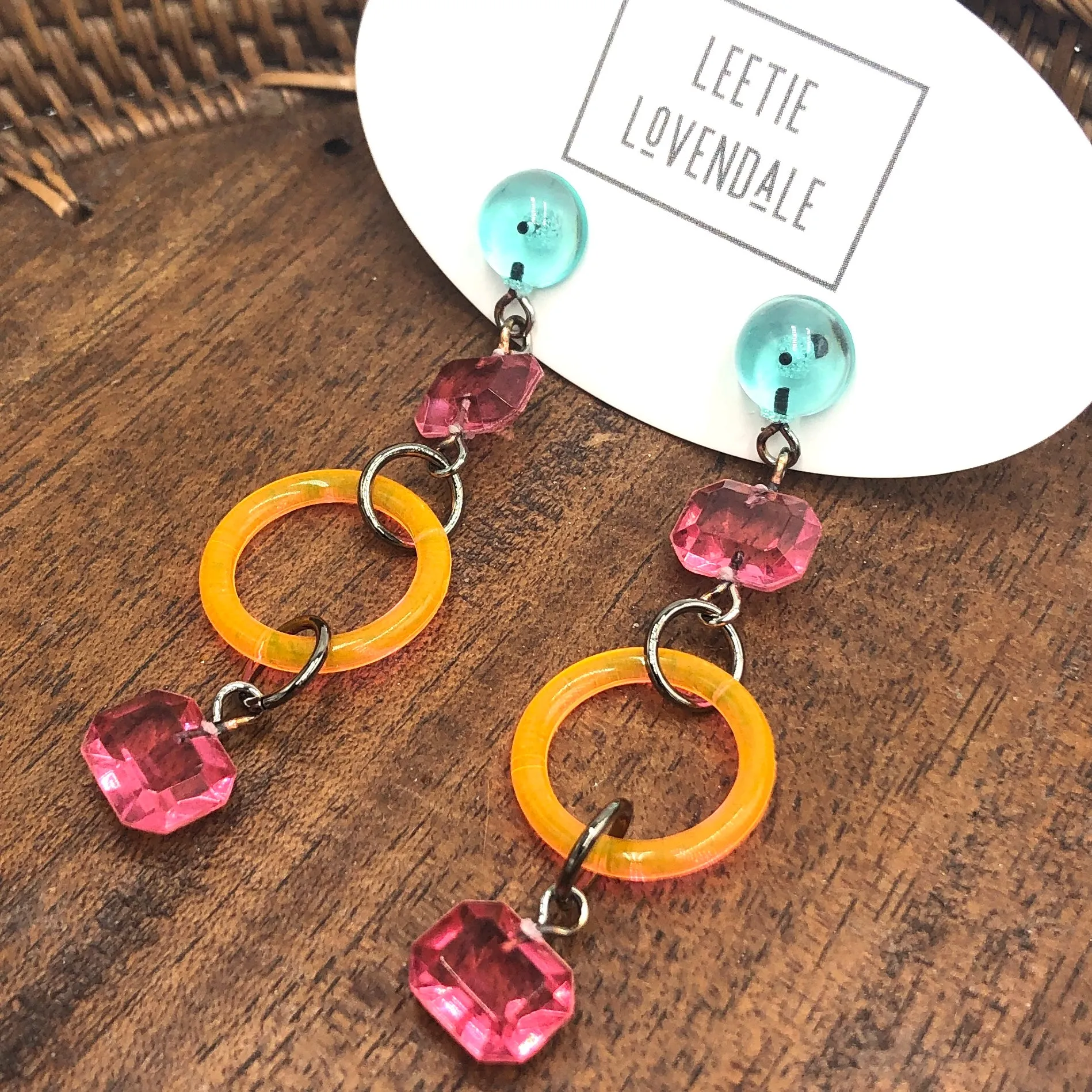 Neon & Gem Statement Earrings