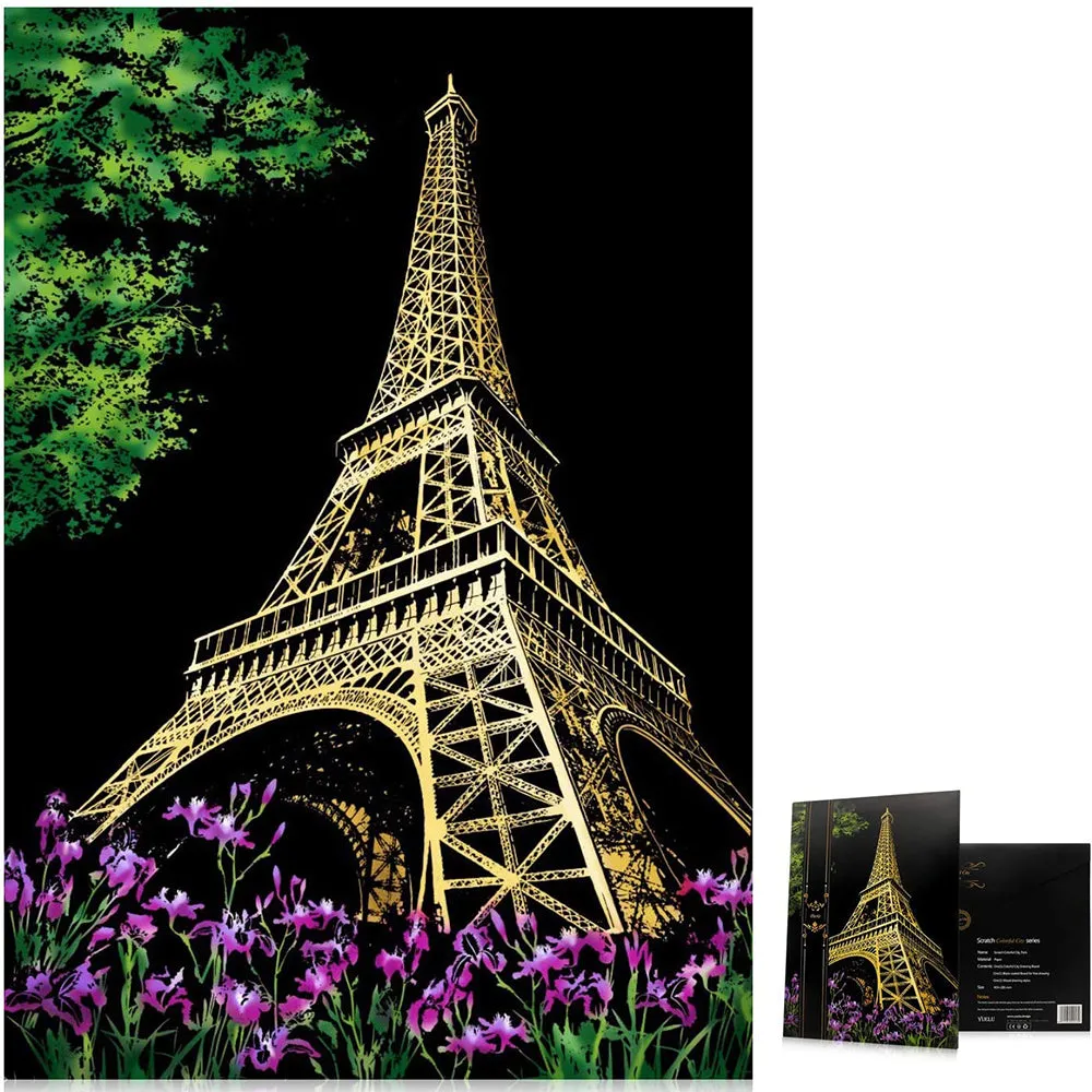 Night View Scratch Paper Painting DIY for Adults and Kids