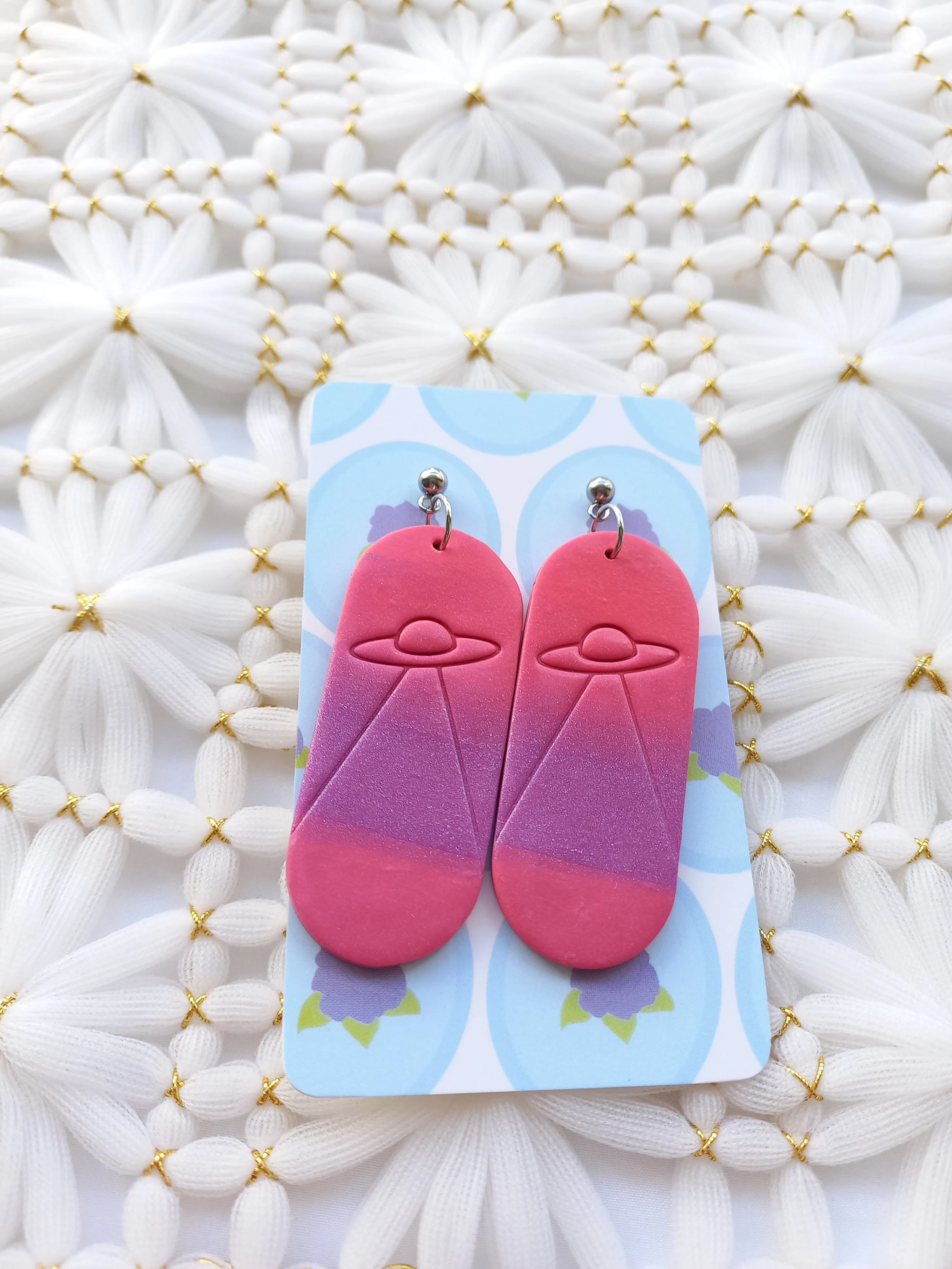 Pink and Purple UFO Earrings | Fantasy