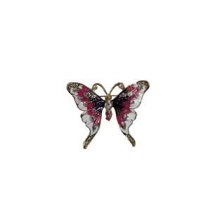 Pink Purple Butterfly Brooch Blazer Shirt Pin