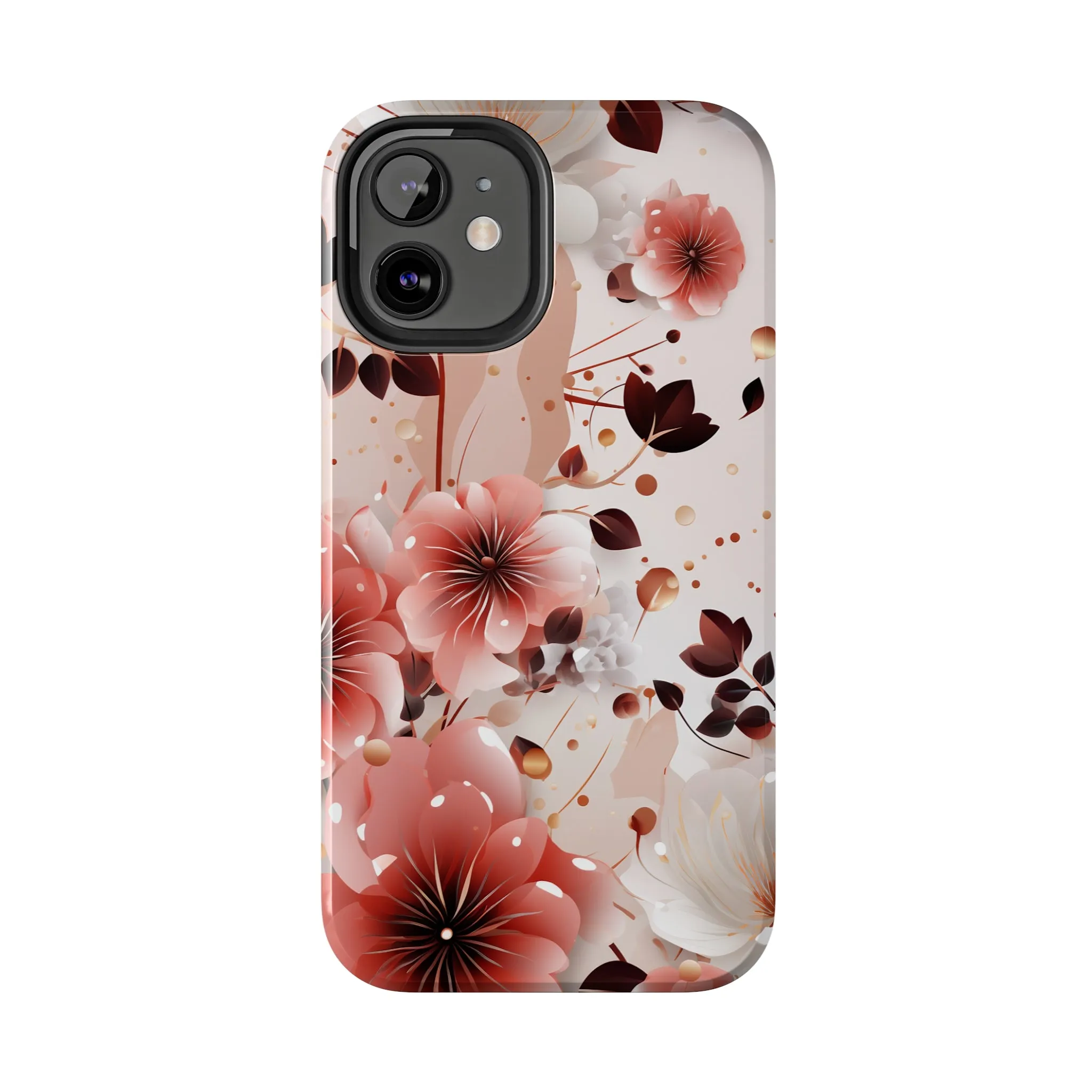 Pretty Pink & White Flowers Pattern Design Tough Phone Case compatible with a large variety of iPhone models, Gift, Phone Case