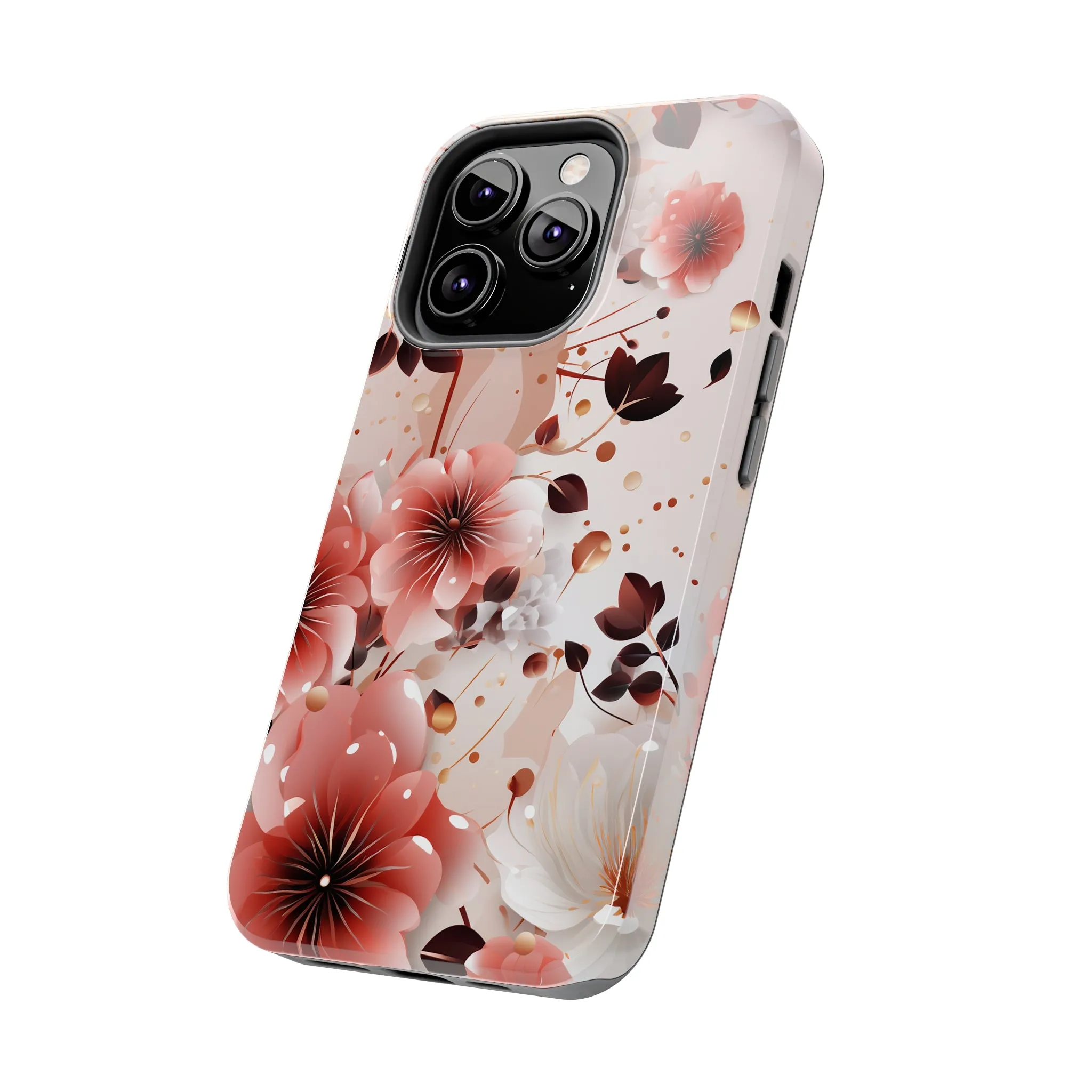 Pretty Pink & White Flowers Pattern Design Tough Phone Case compatible with a large variety of iPhone models, Gift, Phone Case