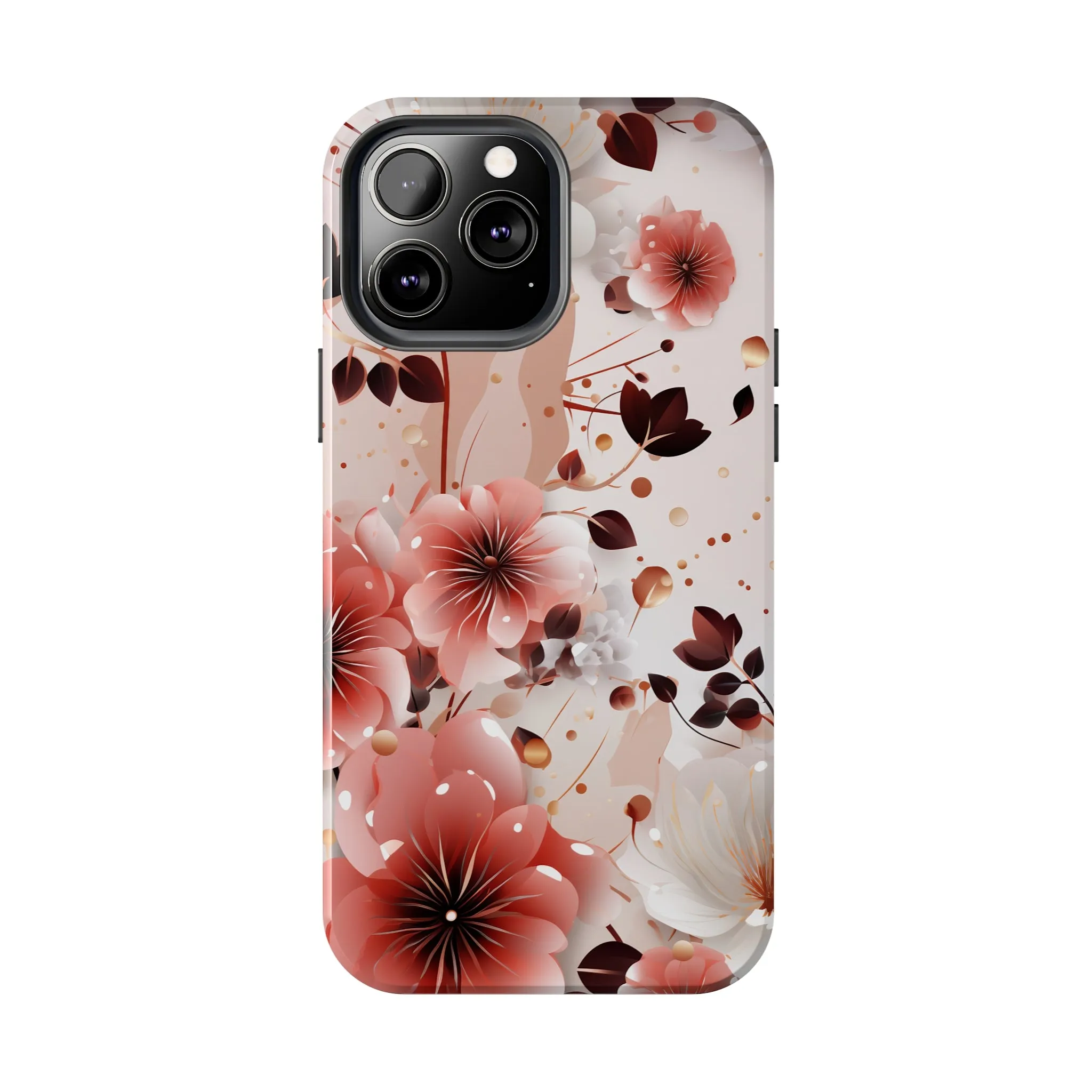 Pretty Pink & White Flowers Pattern Design Tough Phone Case compatible with a large variety of iPhone models, Gift, Phone Case